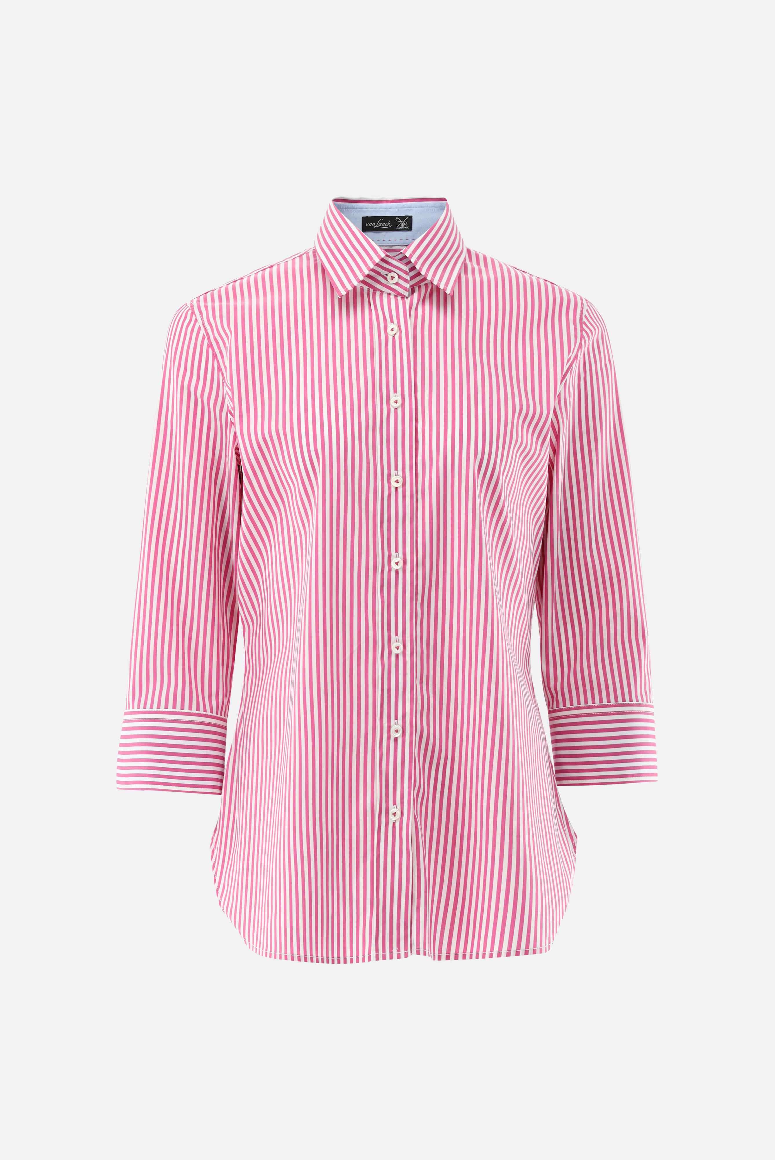 Van Laack-Hemdbluse | gestreift mit Kontrast Details-Hemden & Blusen-Black-Deal-Outlet-by-ARCHIVIST