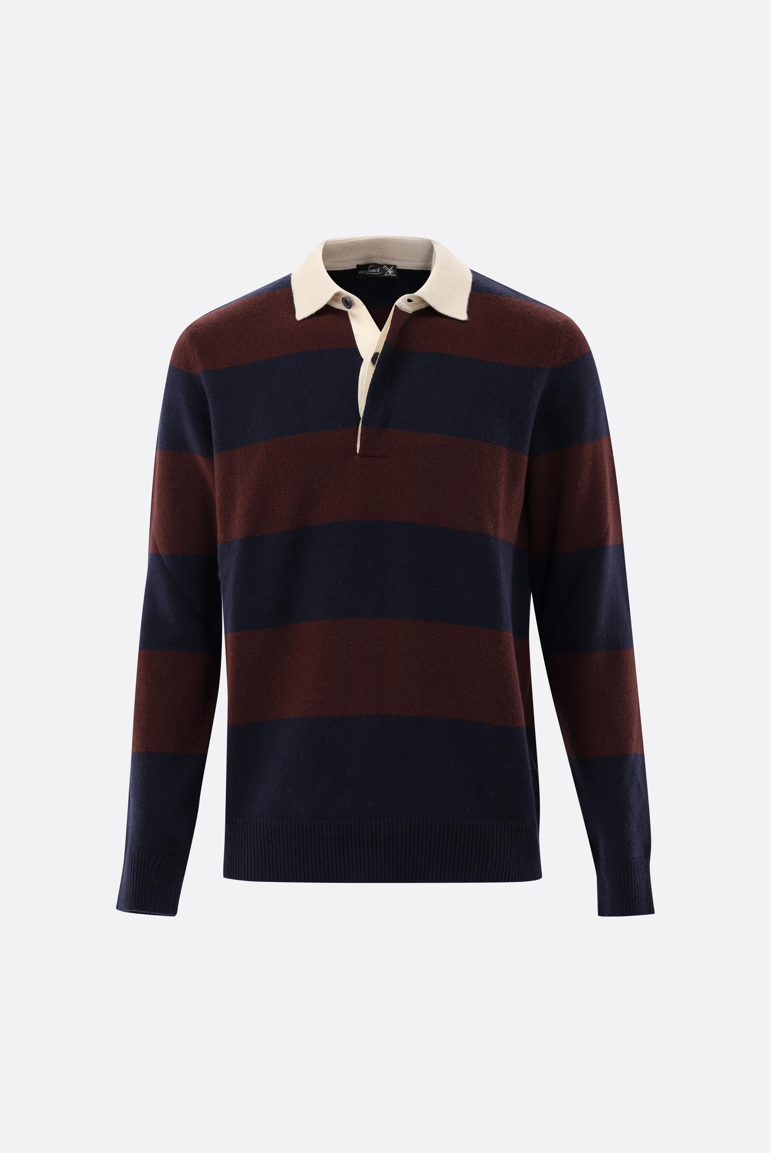 Rugbyshirt | gestrickt mit Kaschmir-Strick & Pullover-Van Laack-OUTLET-ARCHIVIST-ARCHIVE-SALE