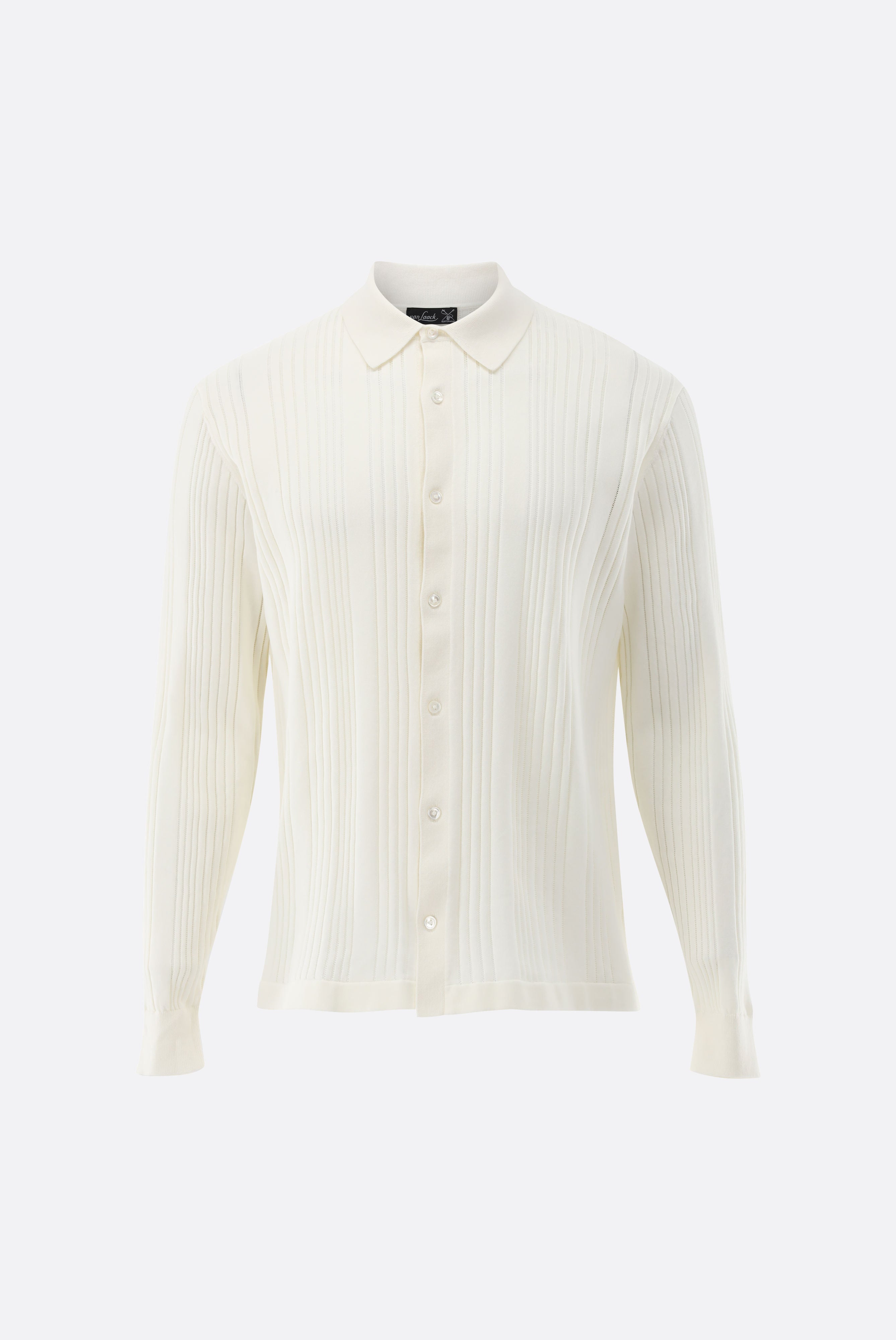 Strickhemd | mit Streifen-Struktur aus Air Cotton