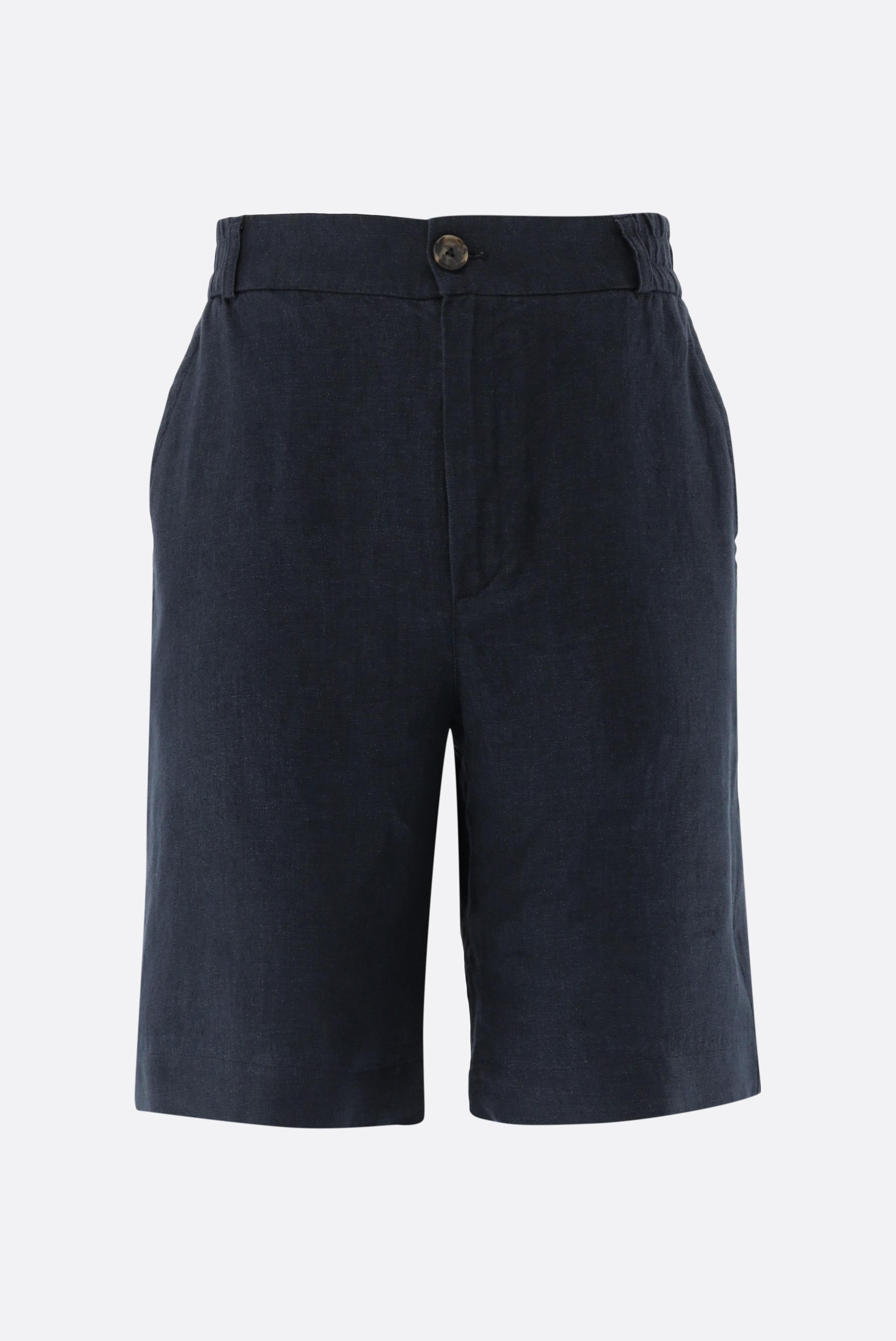 Shorts aus Leinen | mit Fischgrat