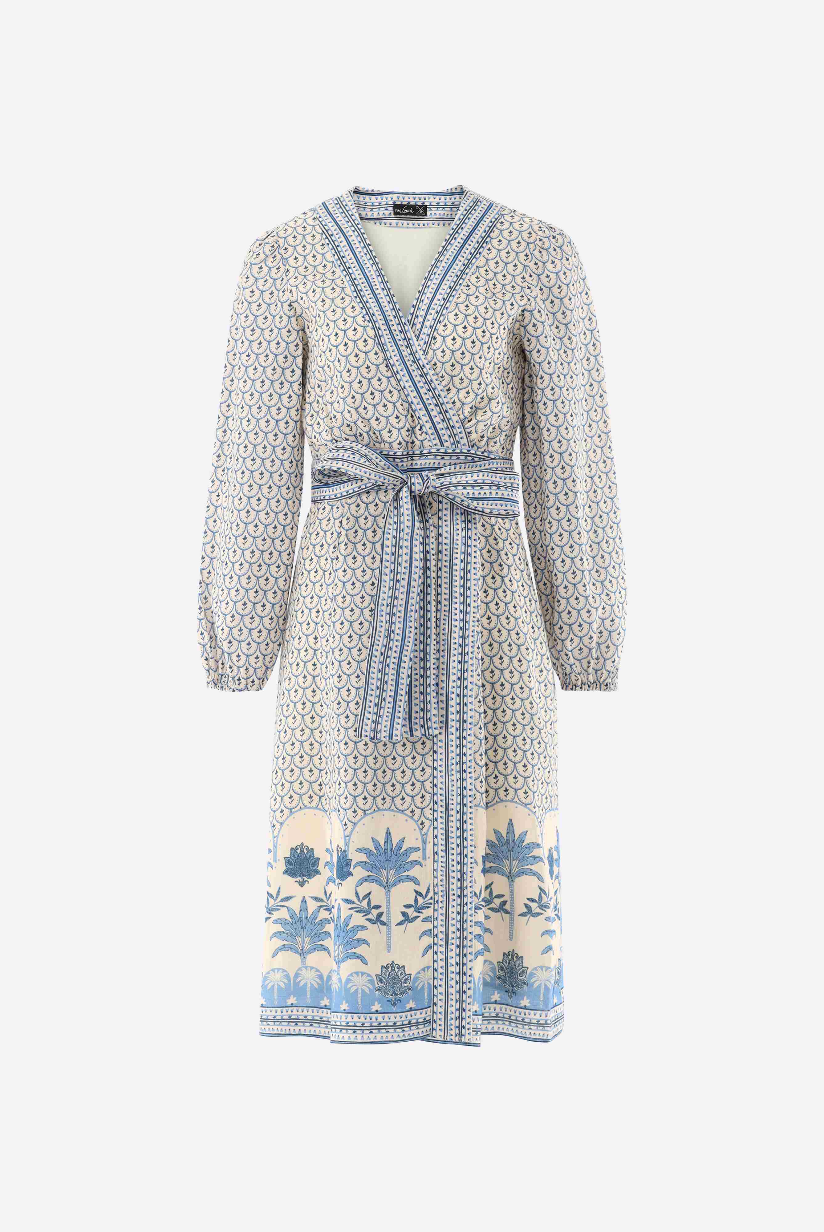 Midikleid | aus Leinen mit Palmen-Druck-Kleider & Röcke-Van Laack-OUTLET-ARCHIVIST-ARCHIVE-SALE
