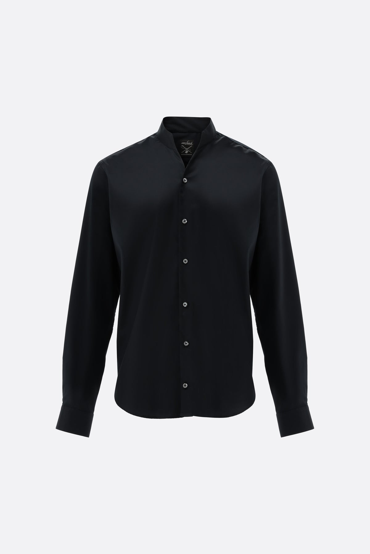 Stehkragenhemd | aus bügelfreiem Twill Gewebe
