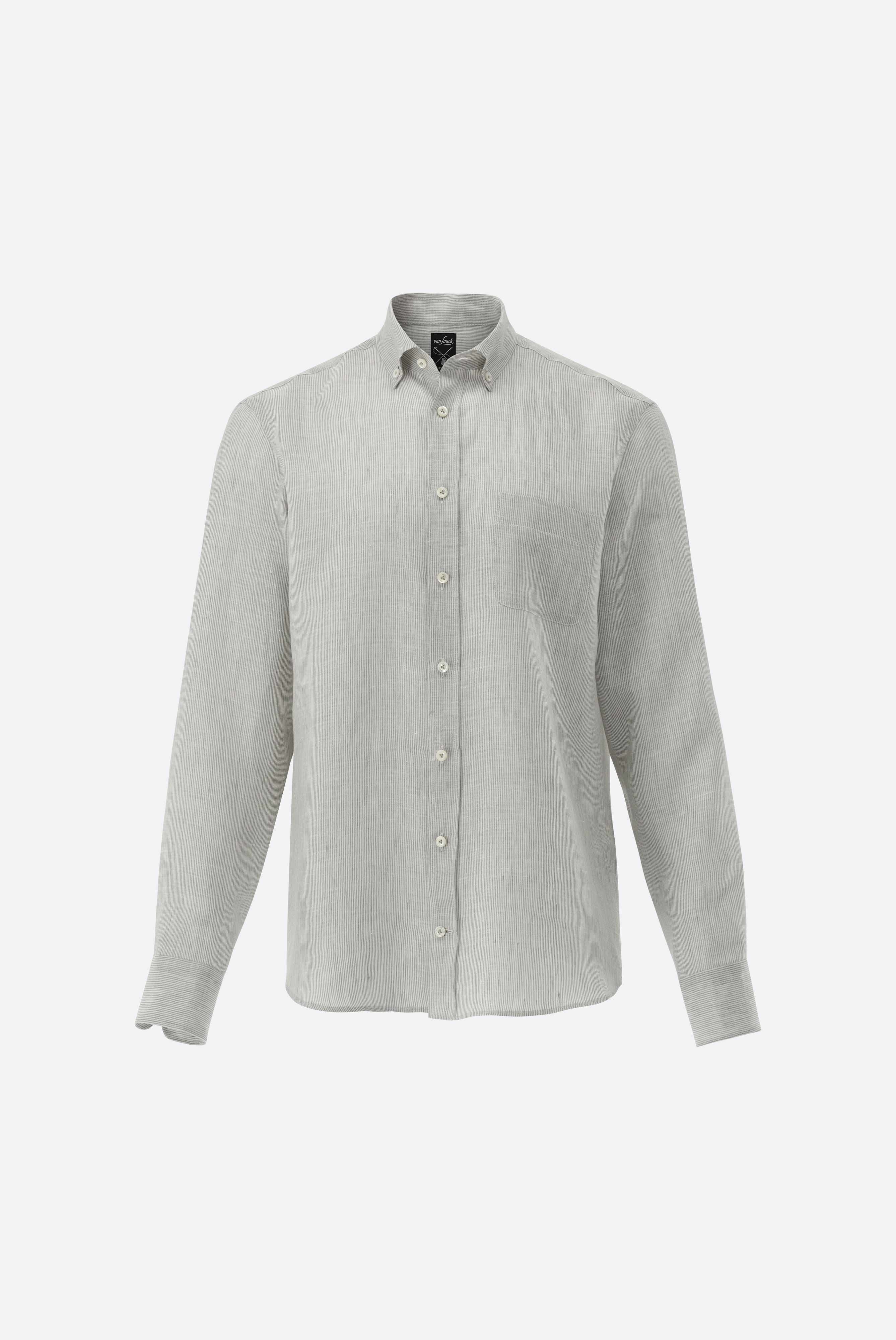 Van Laack-Leinenhemd | gestreift mit Button Down Tailor Fit-Hemden & Blusen-Black-Deal-Outlet-by-ARCHIVIST