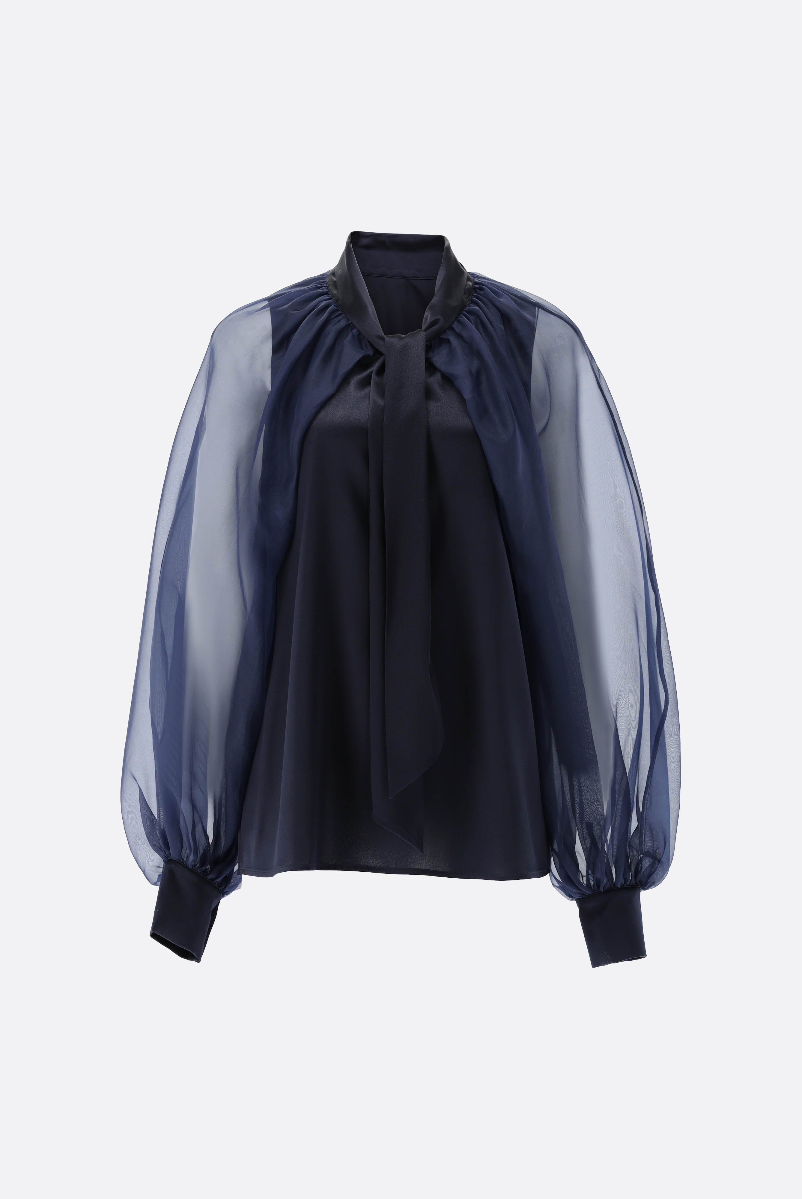 Bluse | aus Seide mit weiten organza Ärmeln-Hemden & Blusen-Van Laack-OUTLET-ARCHIVIST-ARCHIVE-SALE