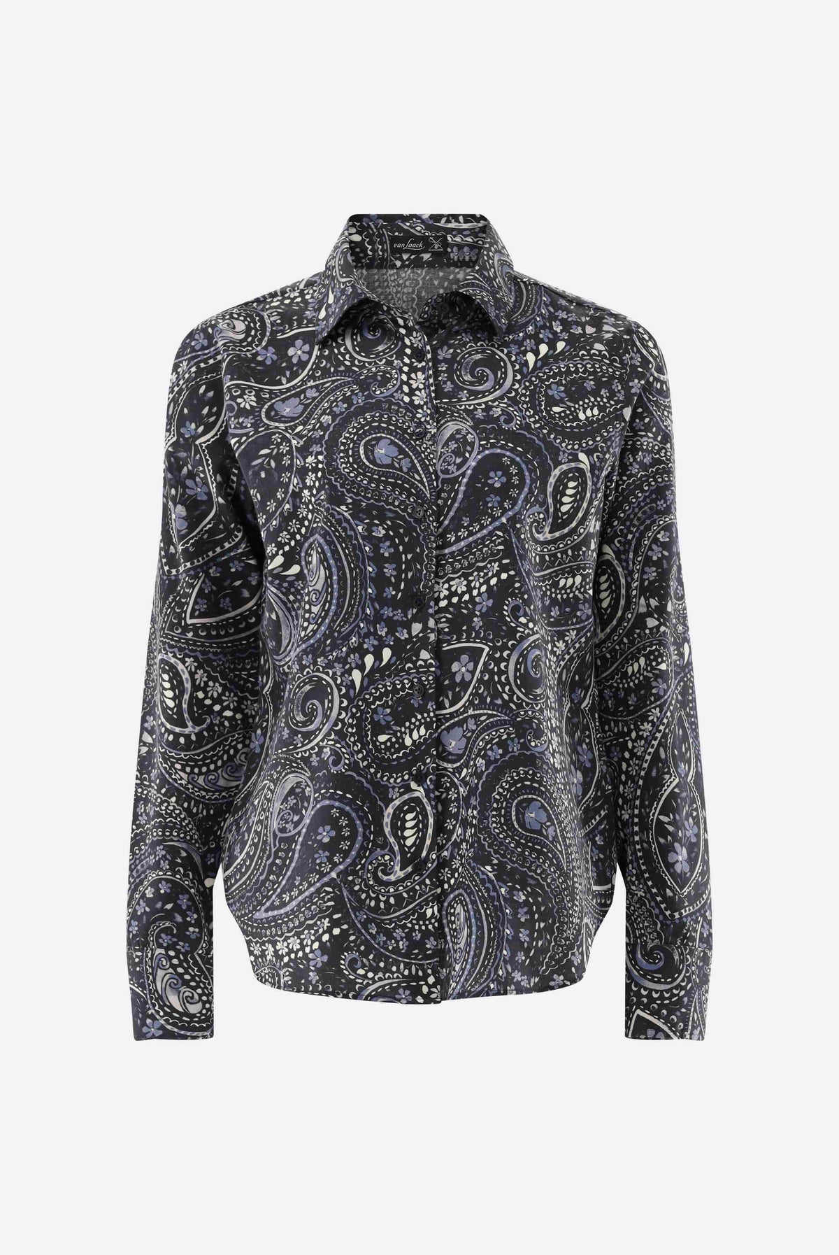Hemdbluse | tailliert mit Paisley Druck