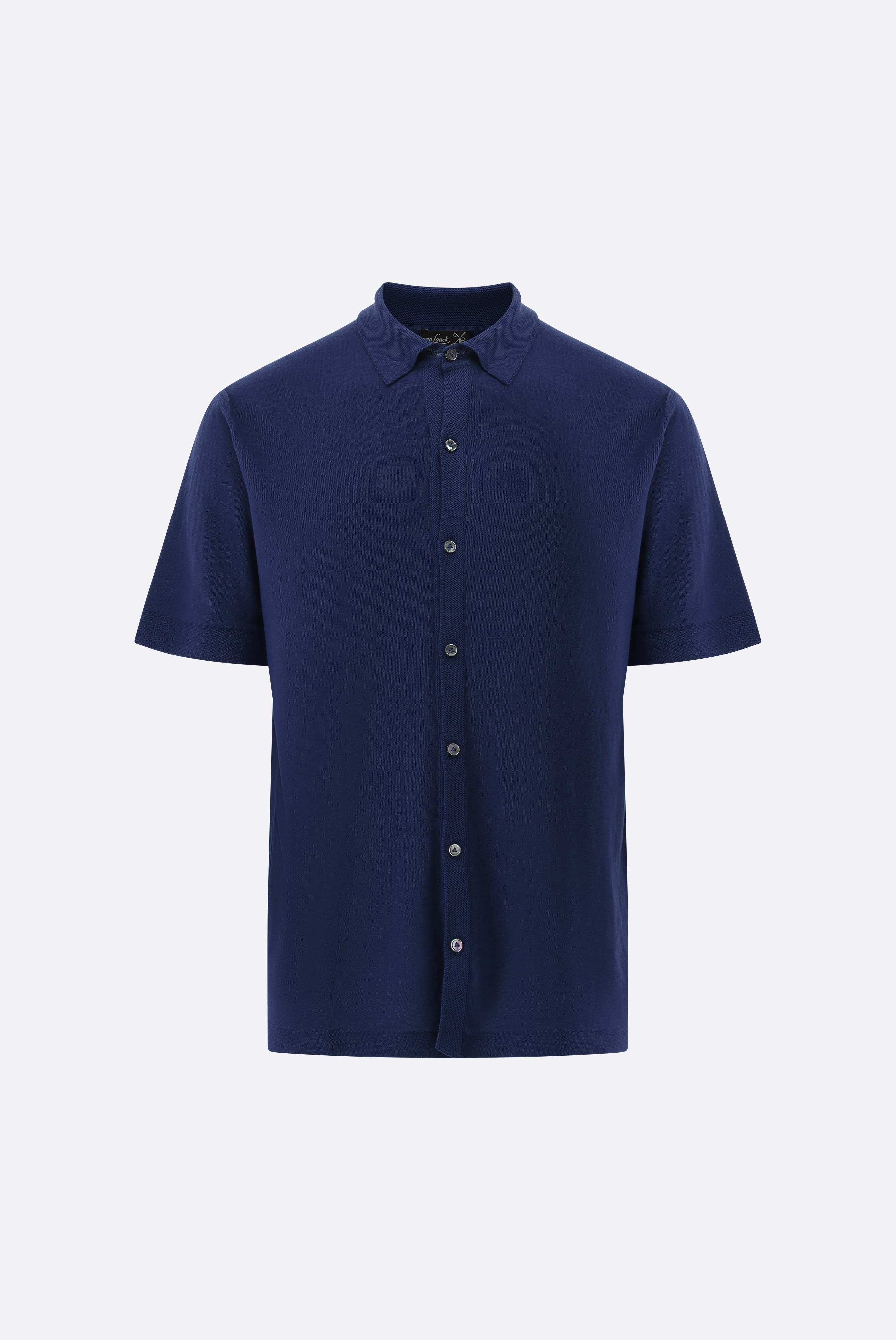 Van Laack-Strickhemd | mit kurzarm aus Air Cotton-Shirts-Black-Deal-Outlet-by-ARCHIVIST