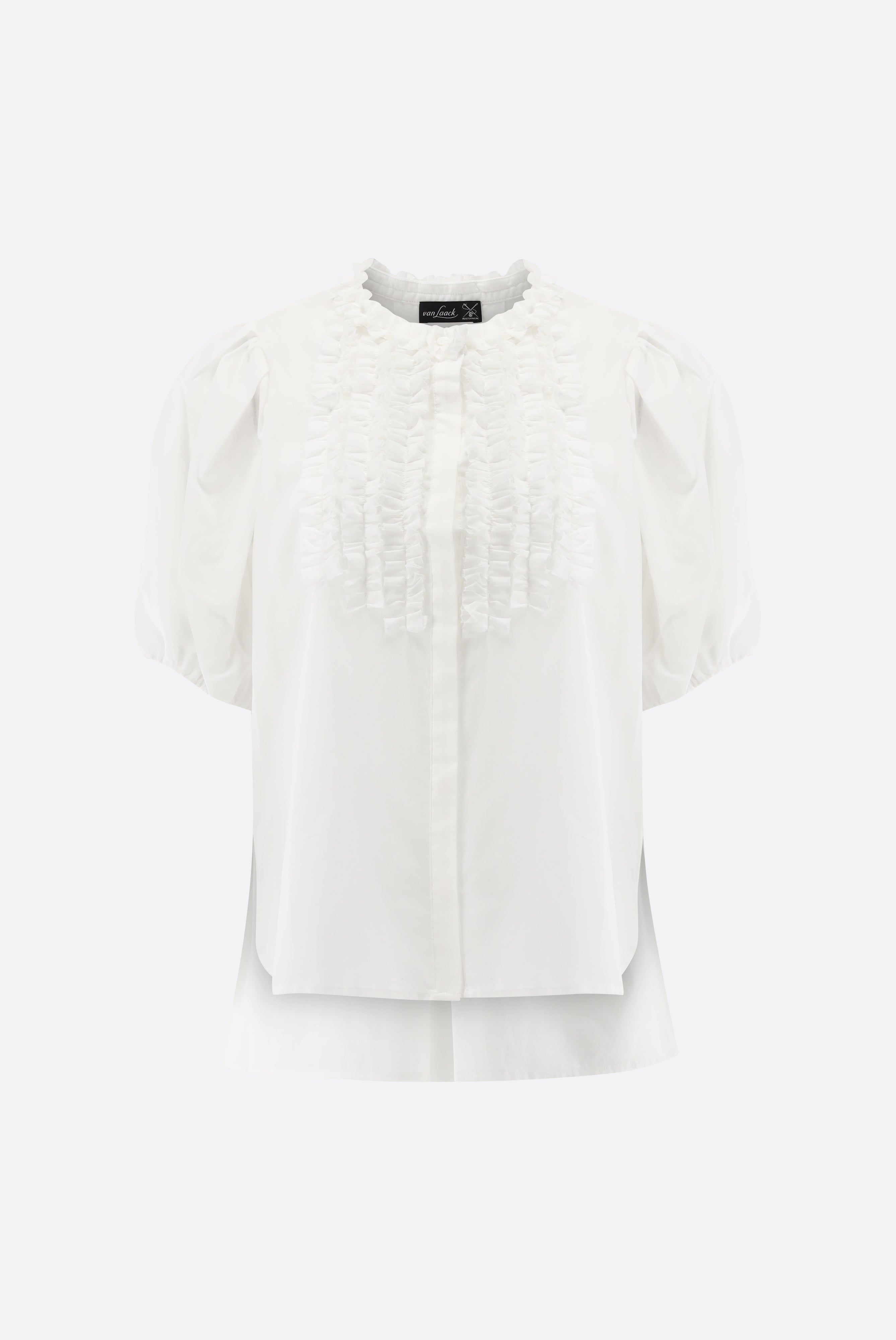Kurzarm Bluse | mit Rüschen-Hemden & Blusen-Van Laack-OUTLET-ARCHIVIST-ARCHIVE-SALE