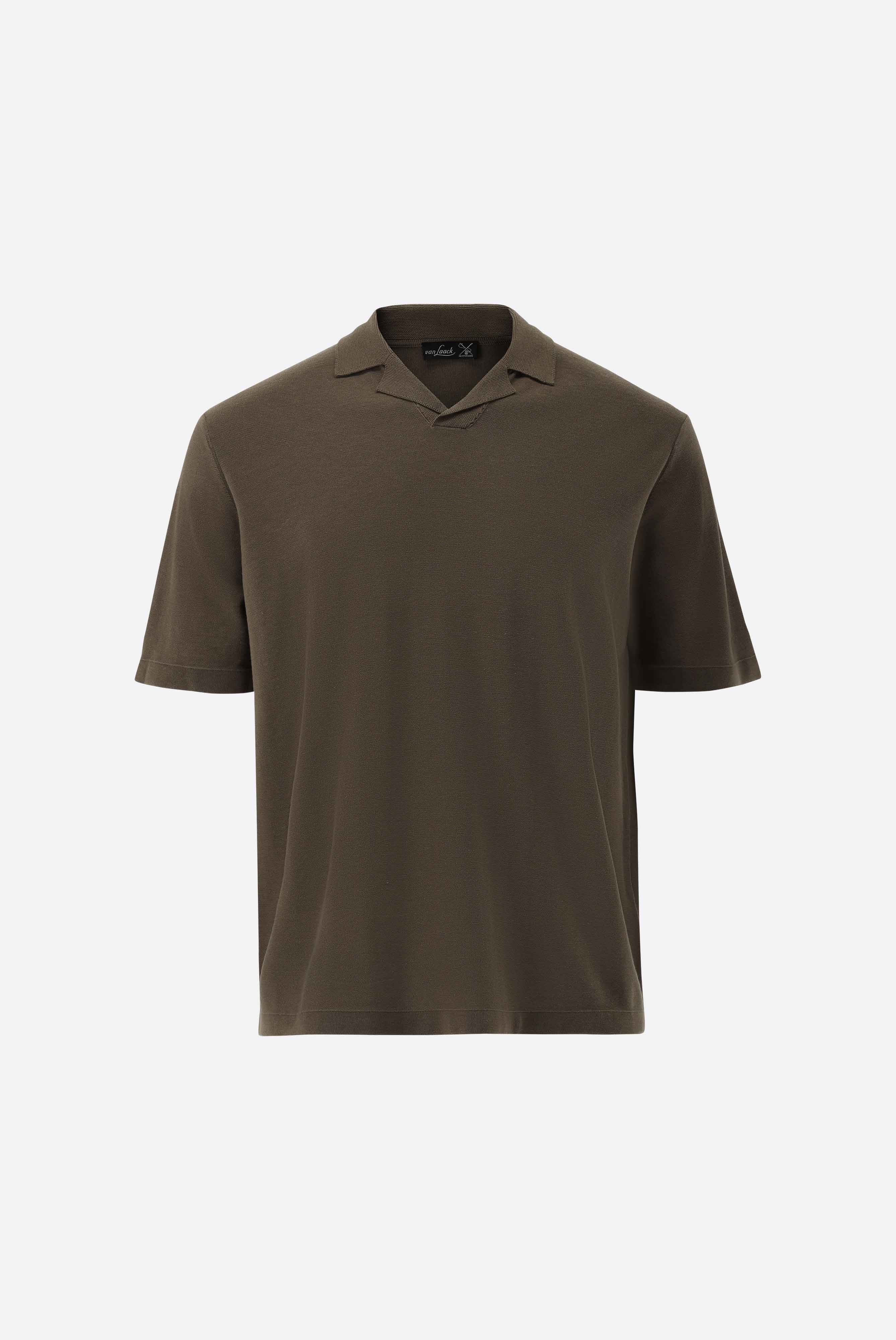 Van Laack-V-Neck-Polo | mit Revers und Seide-Shirts-Black-Deal-Outlet-by-ARCHIVIST