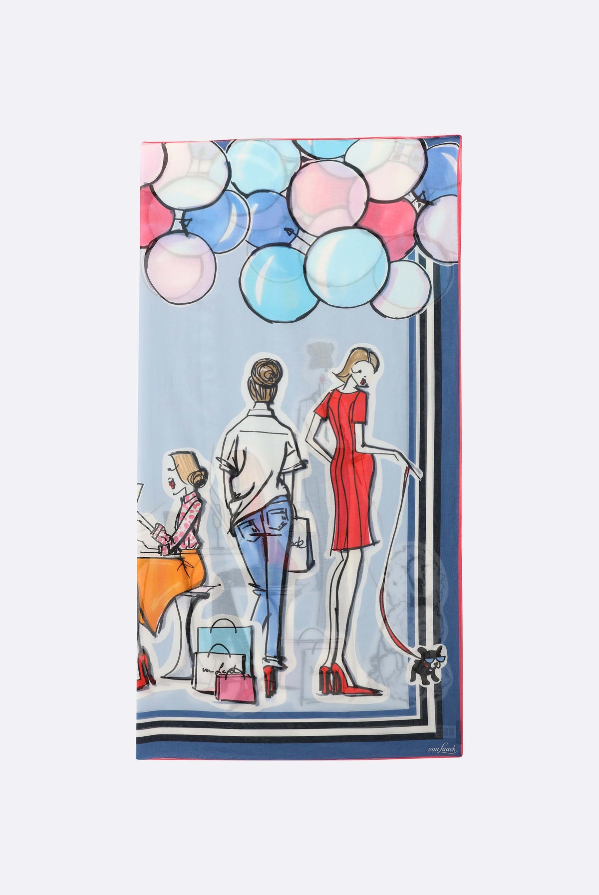 Tuch | mit figurativem Druck-Accessoires-Van Laack-OUTLET-Hellblau-00-ARCHIVIST-ARCHIVE-SALE