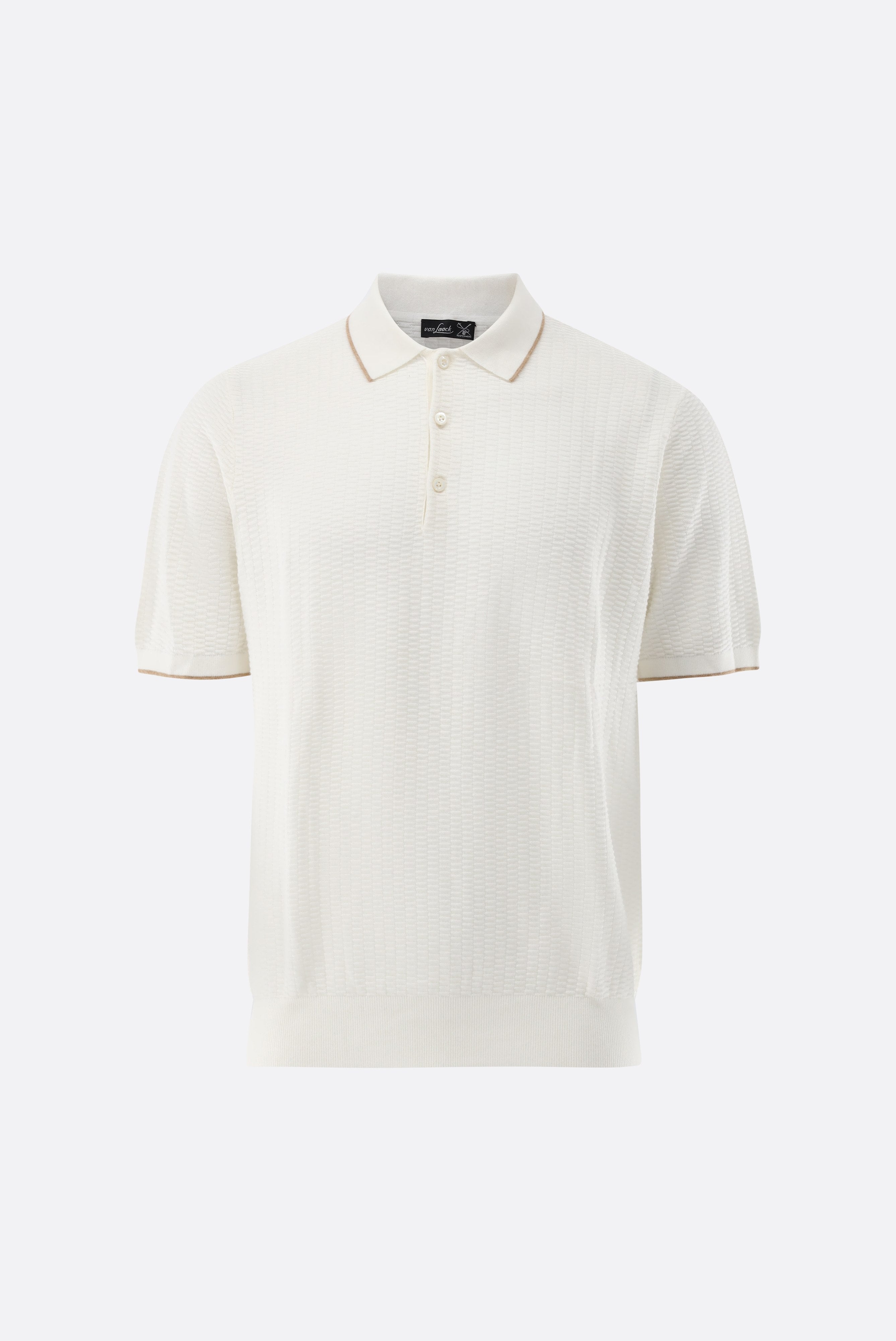 Strick Poloshirt | mt Kaschmir und Jacquard Struktur
