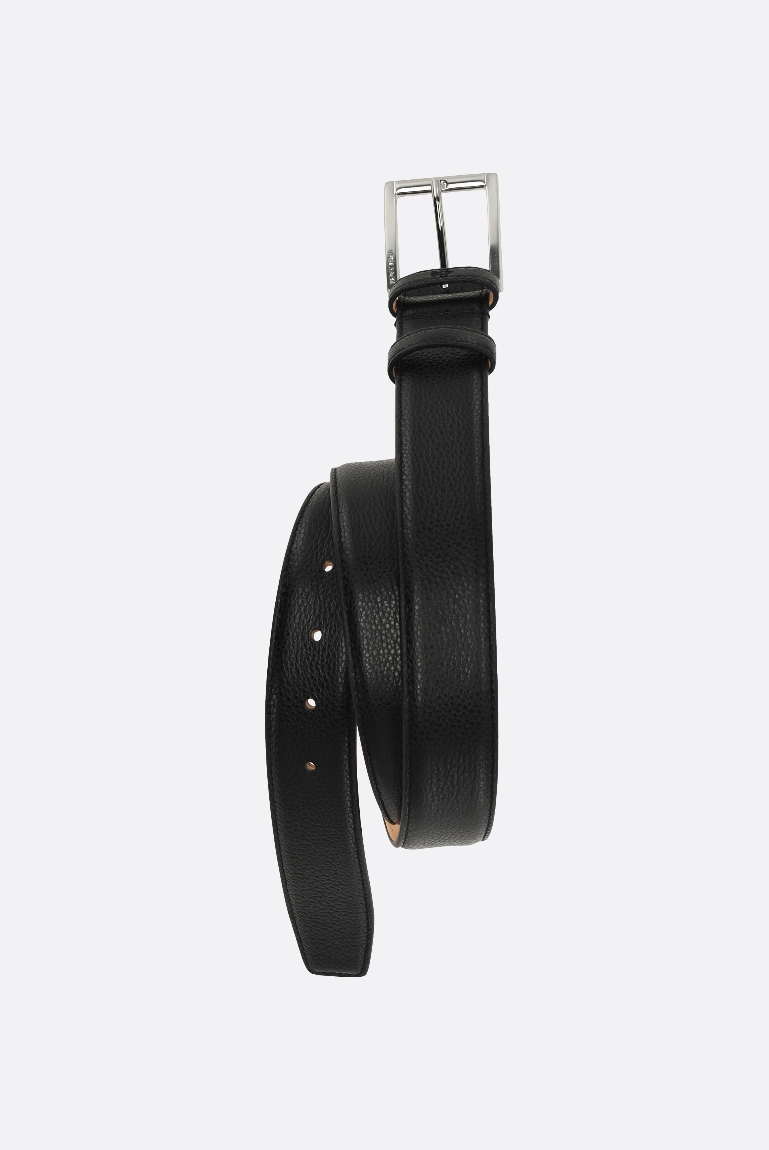 Gürtel | aus Leder mit Textur-Accessoires-Van Laack-OUTLET-schwarz-75-ARCHIVIST-ARCHIVE-SALE