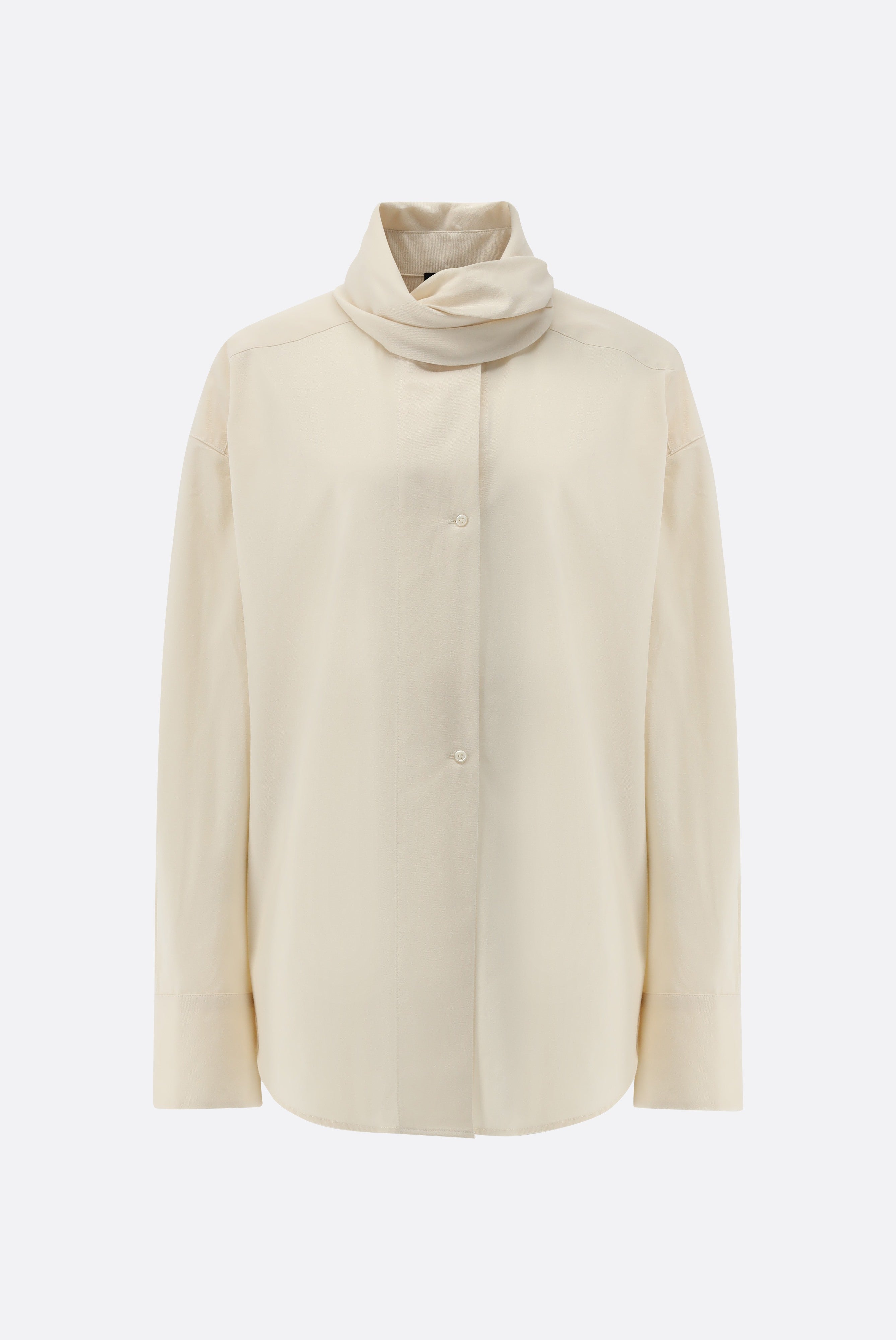 Loose-Fit-Bluse | mit hohem Stehkragen