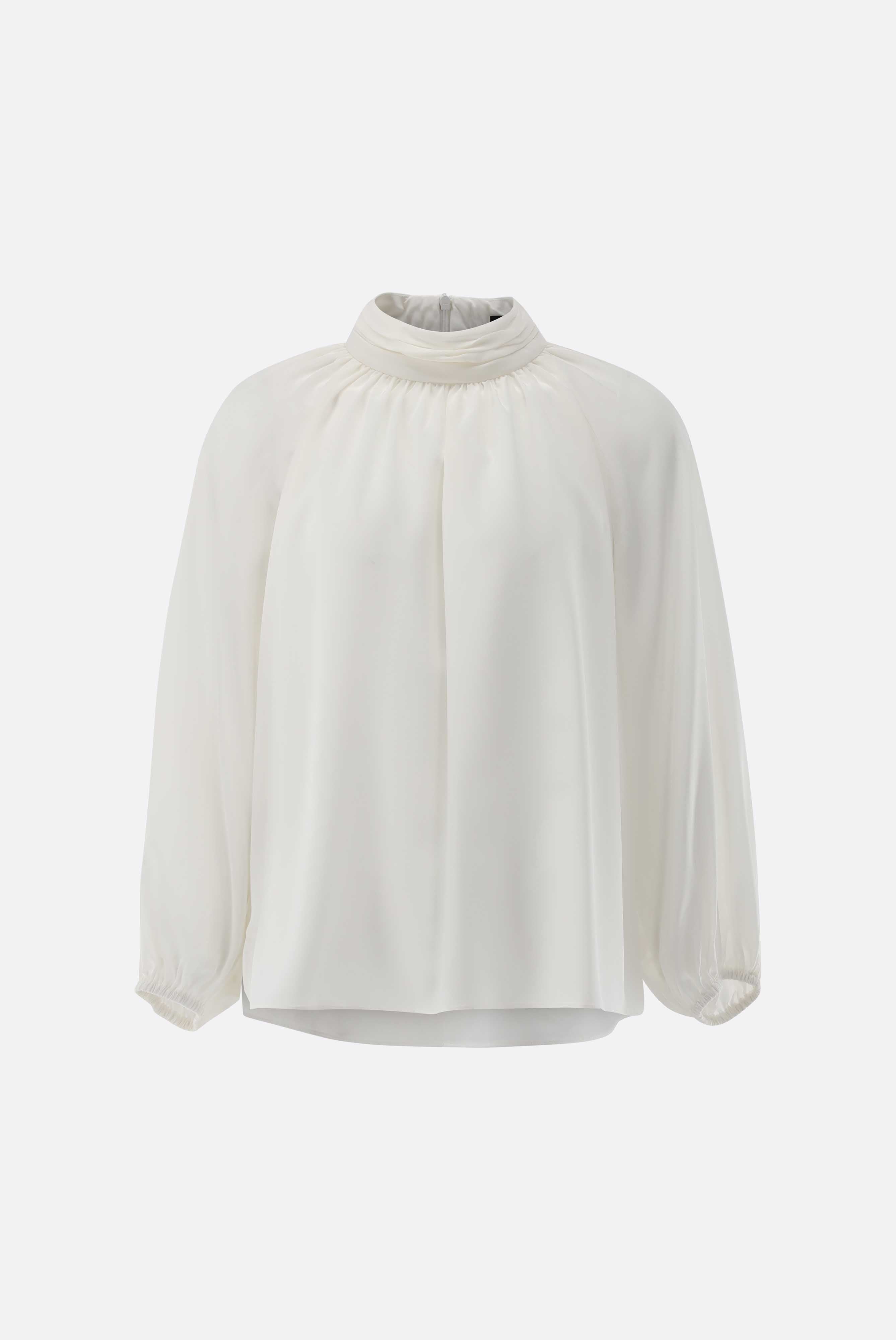 Stehkragenbluse | aus Seide mit lockerem Schnitt