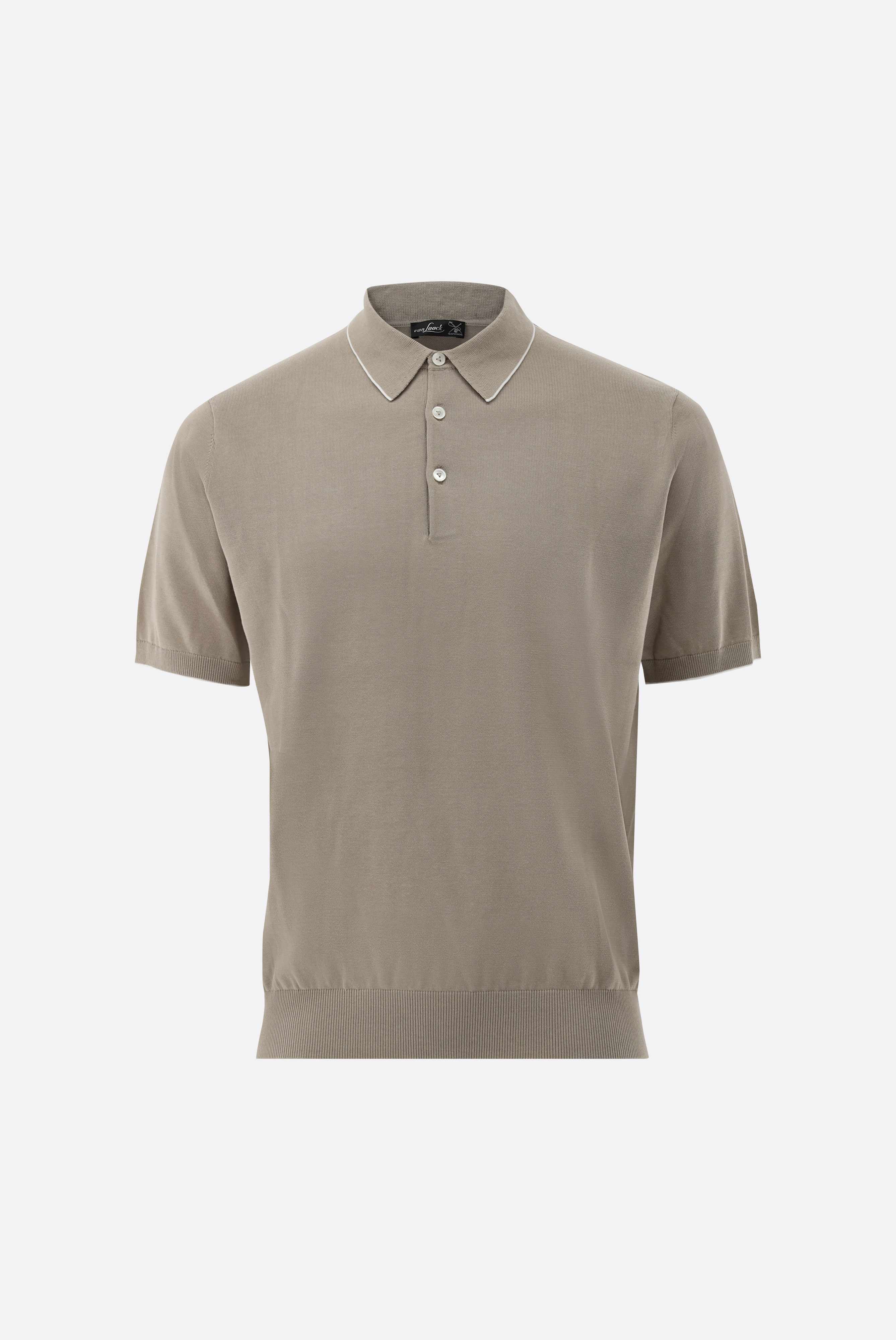 Strick Poloshirt mit Detail | aus Air Cotton-Shirts-Van Laack-OUTLET-ARCHIVIST-ARCHIVE-SALE
