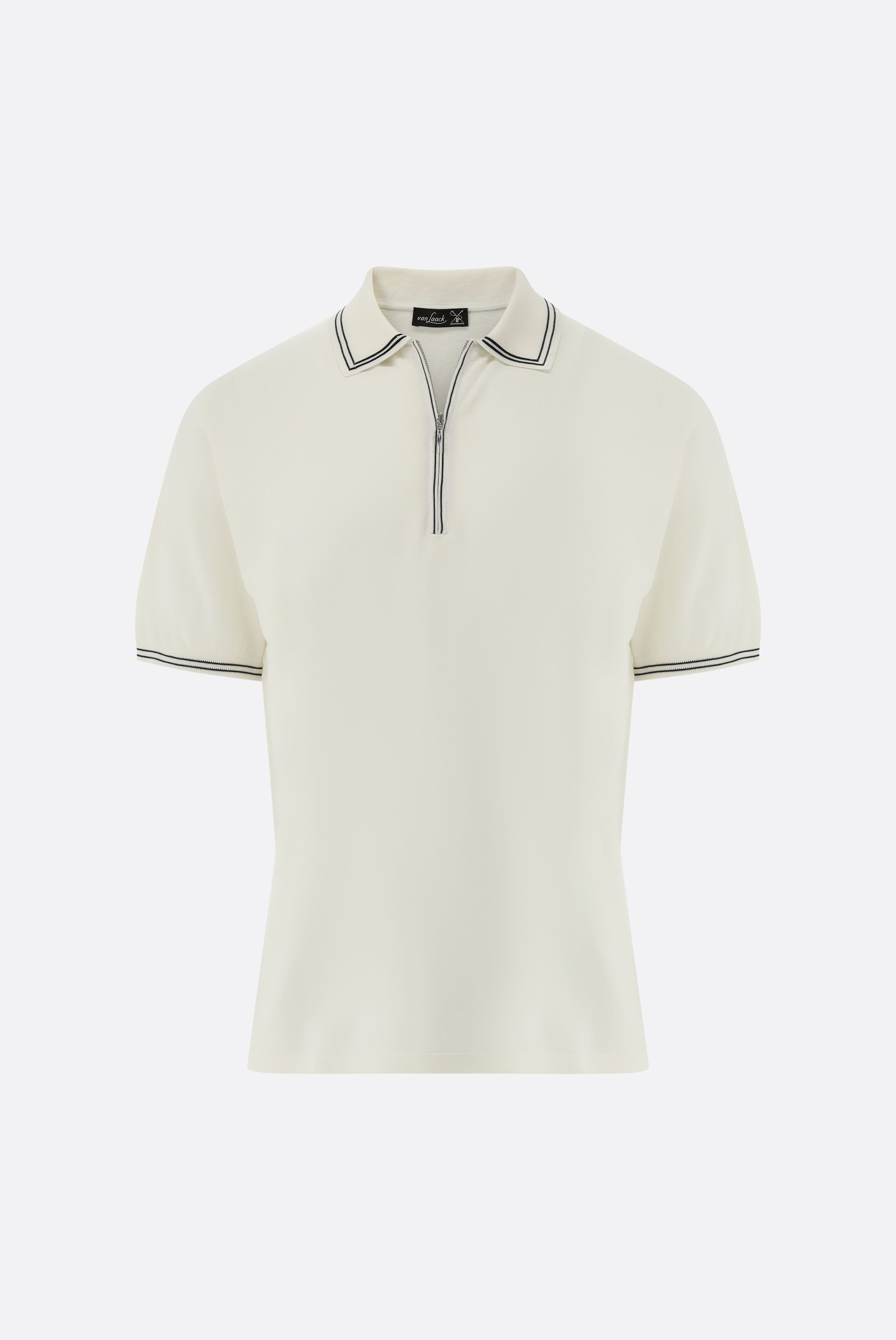 Van Laack-Poloshirt | mit Reißverschluss aus Air Cotton-Shirts-Black-Deal-Outlet-by-ARCHIVIST