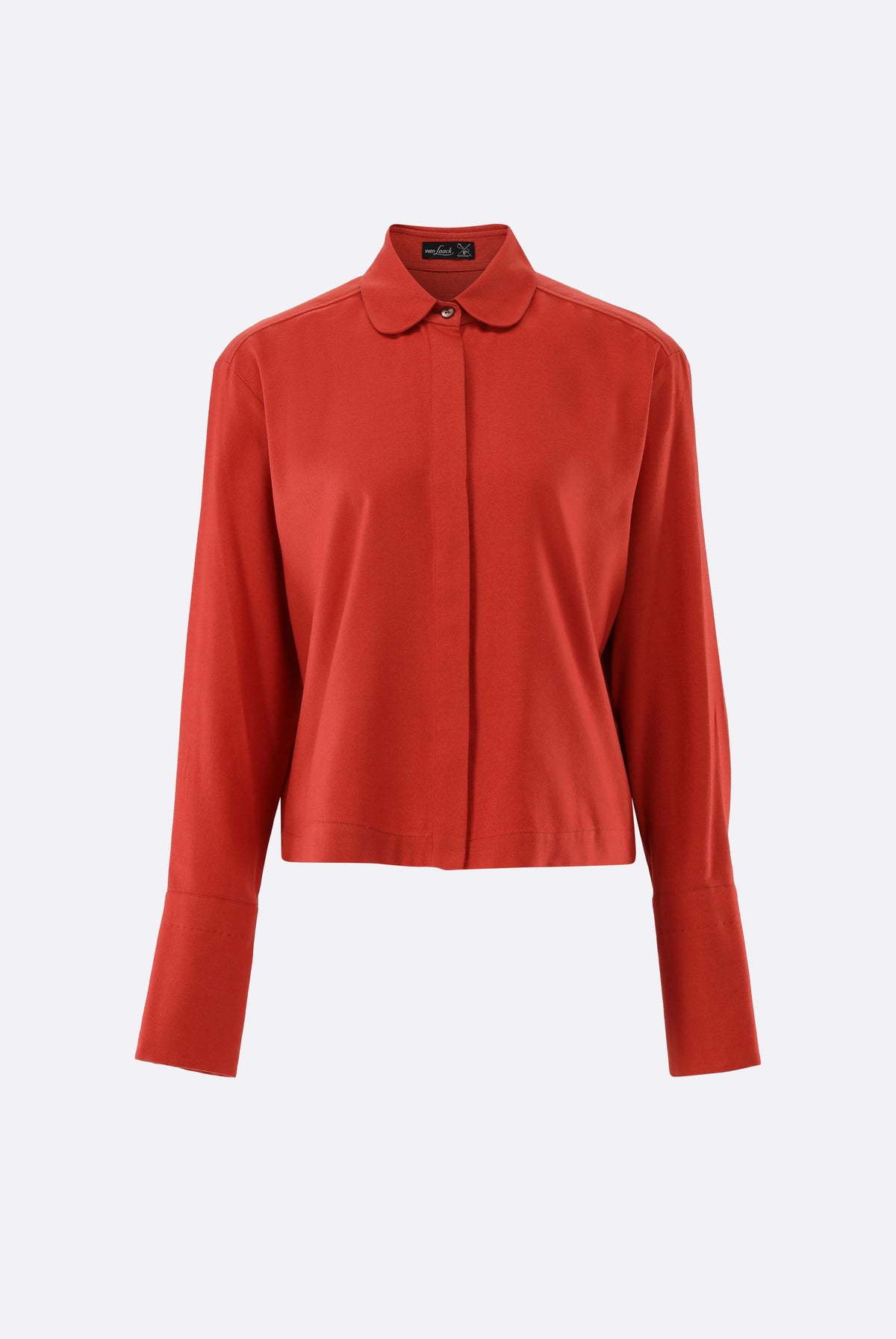 Cropped Flanellbluse | mit Bubi-Kragen