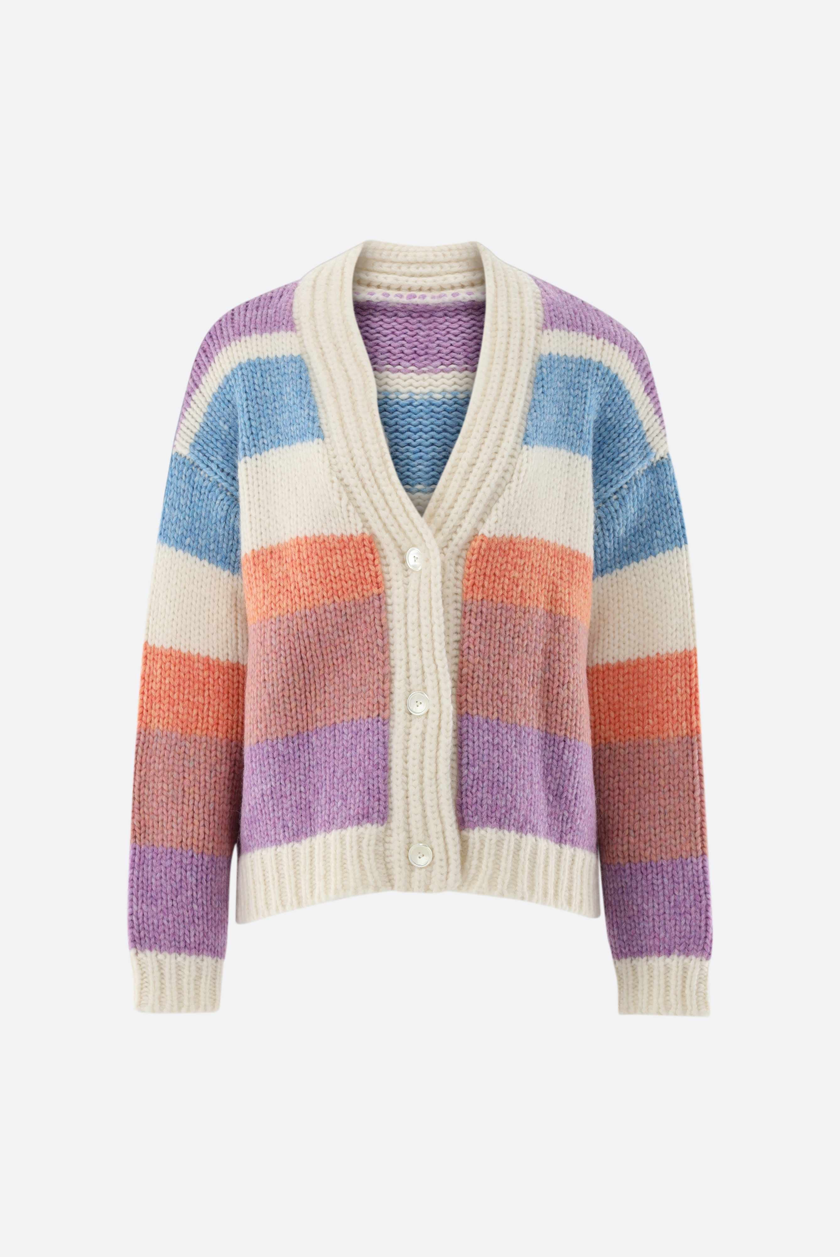 Strickjacke | bunt mit lockerer Passform
