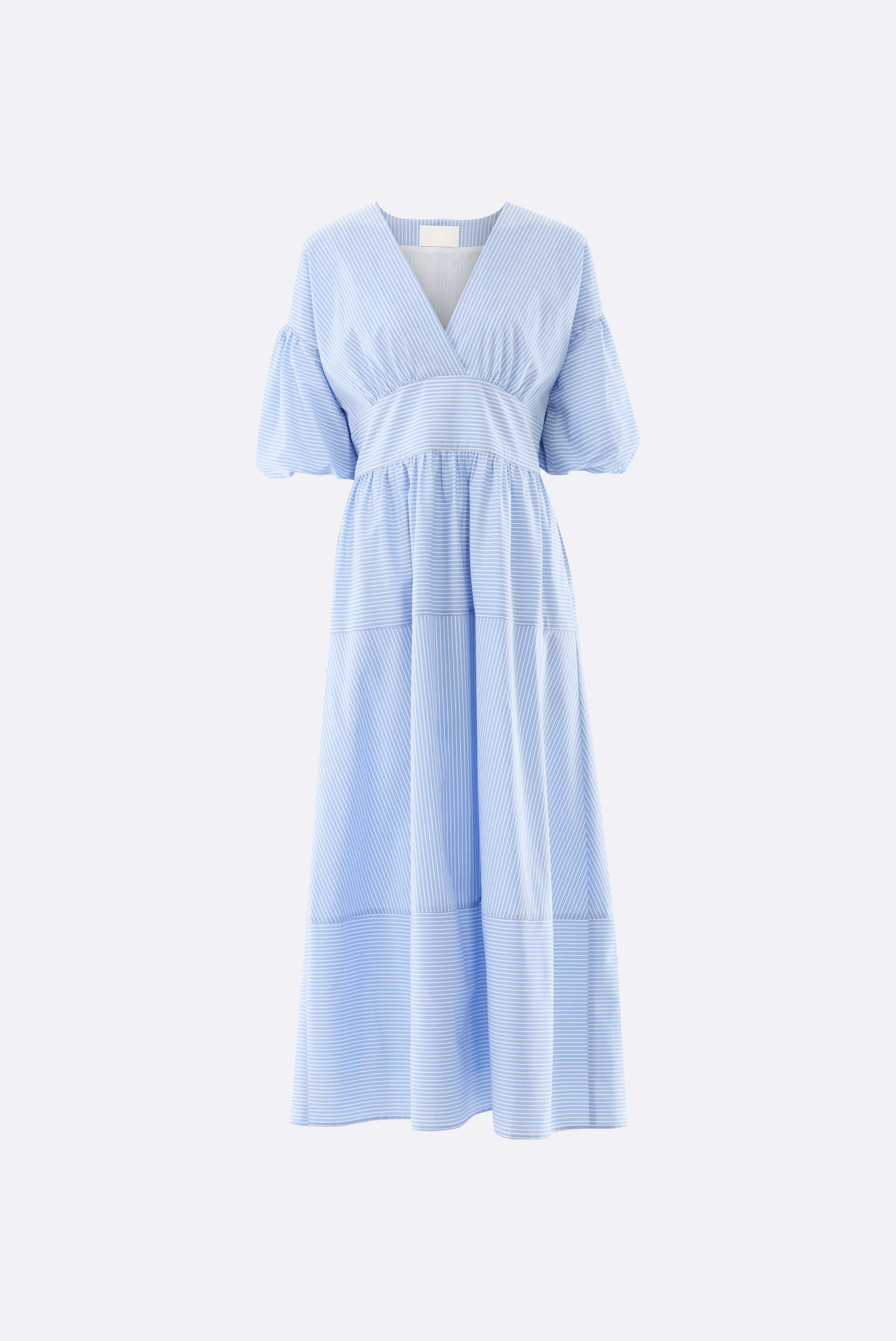 Midikleid | gestreift aus Baumwolle