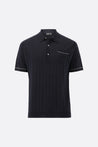 Van Laack-Strick-Poloshirt | mit Jacquard Karomuster-Shirts-Black-Deal-Outlet-by-ARCHIVIST