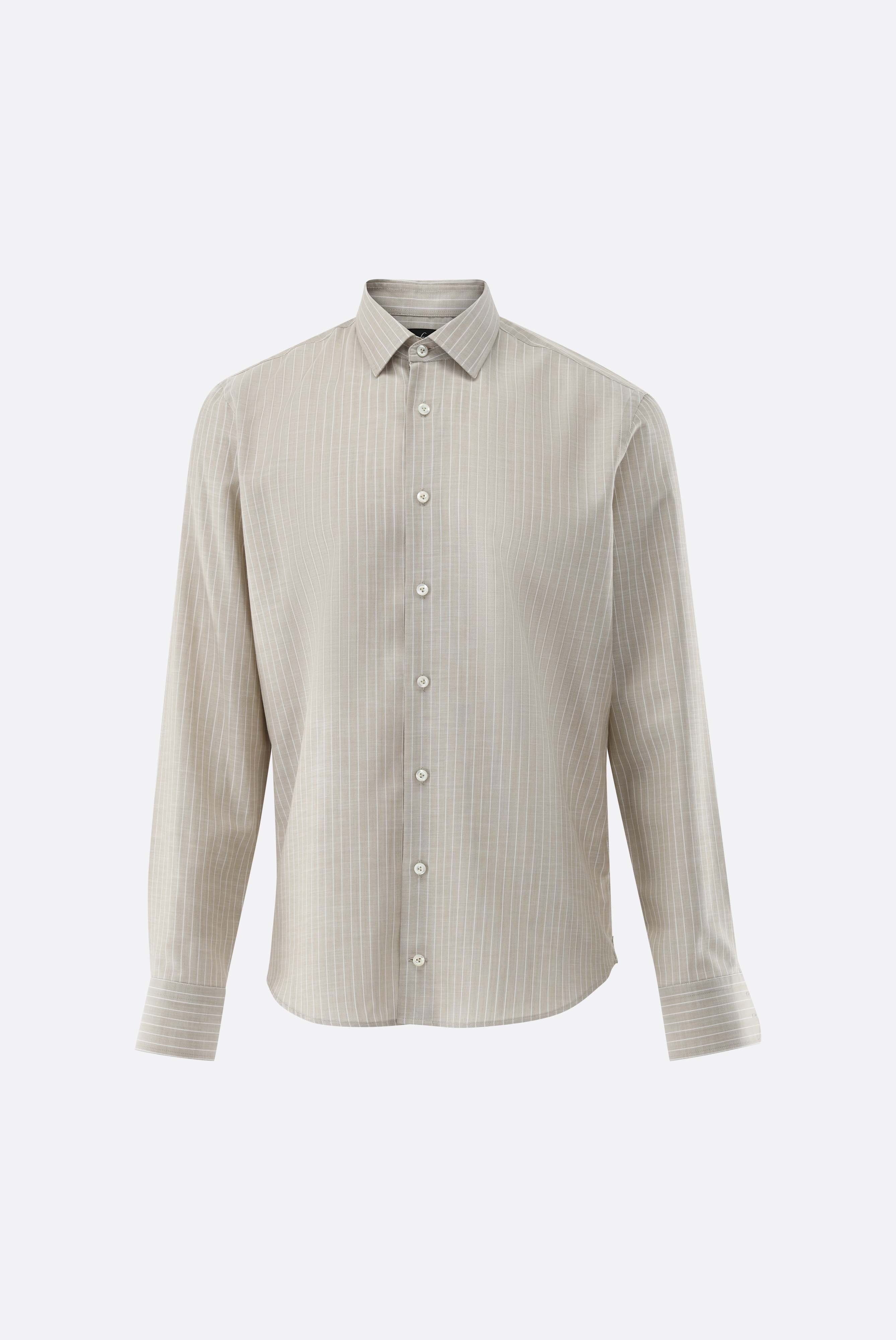 Gestreiftes Twill-Hemd | verwaschene Optik-Hemden & Blusen-Van Laack-OUTLET-grün-41-ARCHIVIST-ARCHIVE-SALE