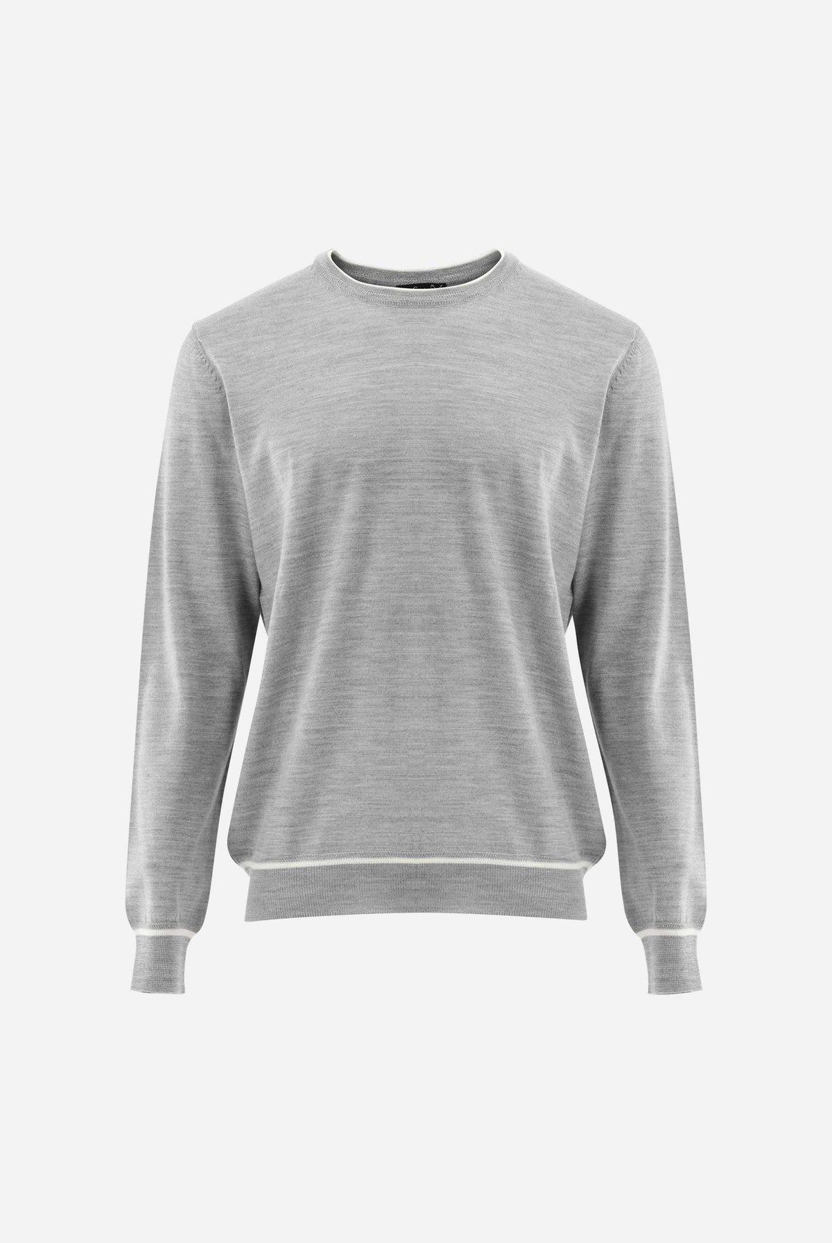 Rundhalspullover | aus merzerisierter Merinowolle mit Farbdetail-Strick & Pullover-Van Laack-OUTLET-ARCHIVIST-ARCHIVE-SALE