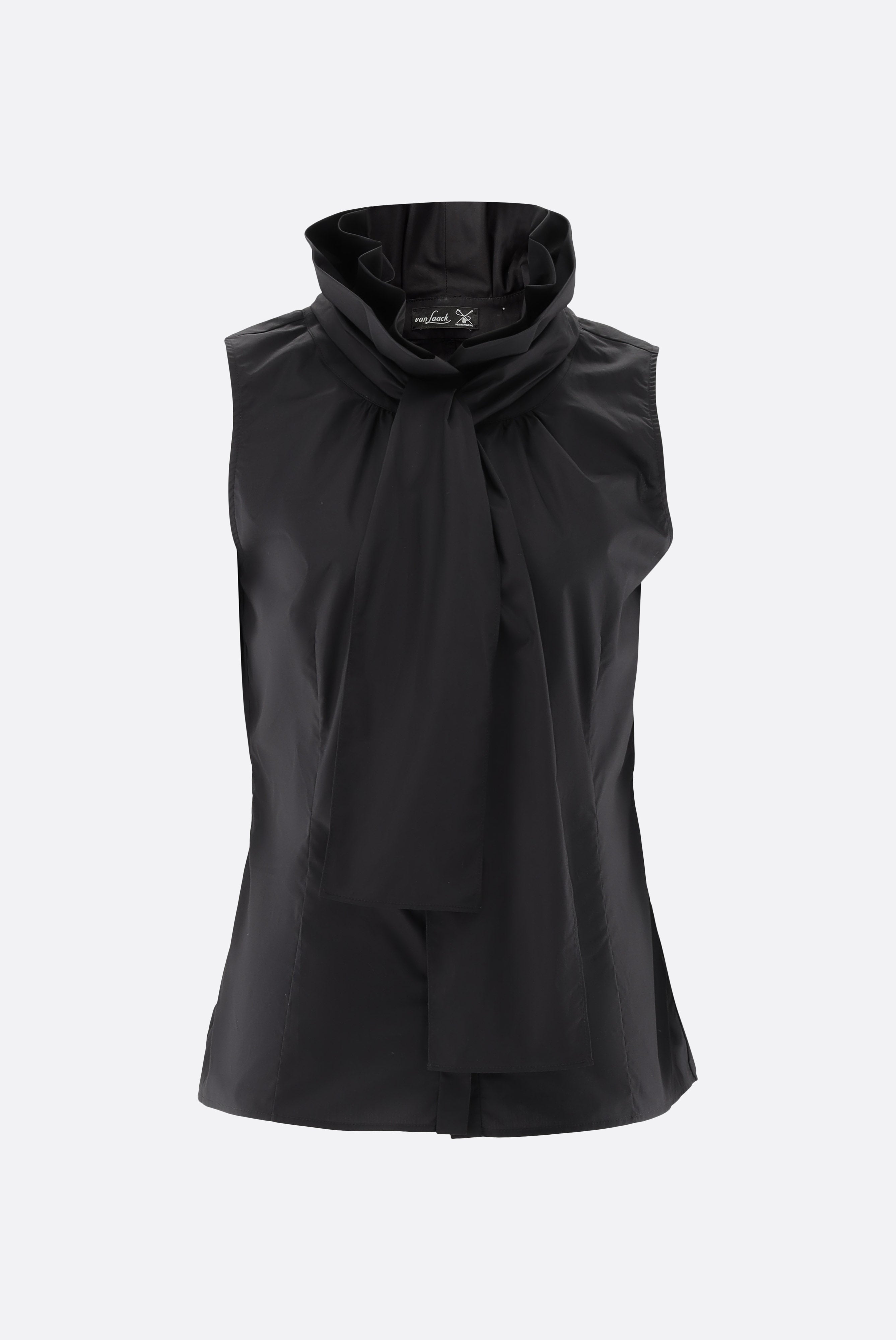 Ärmellose Bluse | mit Rüschen und Schluppe