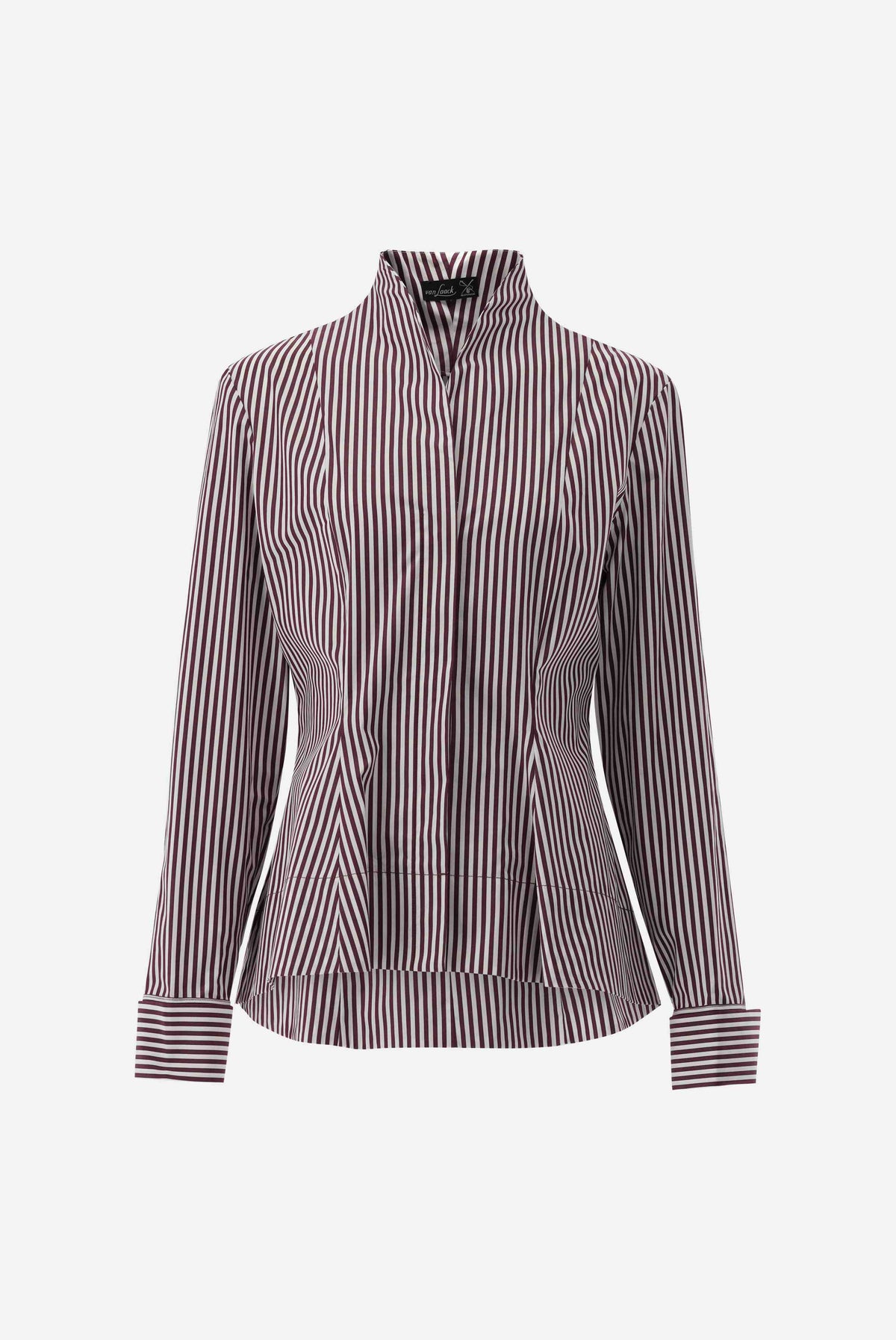 Kelchkragenbluse | aus popeline gestreift-Hemden & Blusen-Van Laack-OUTLET-ARCHIVIST-ARCHIVE-SALE