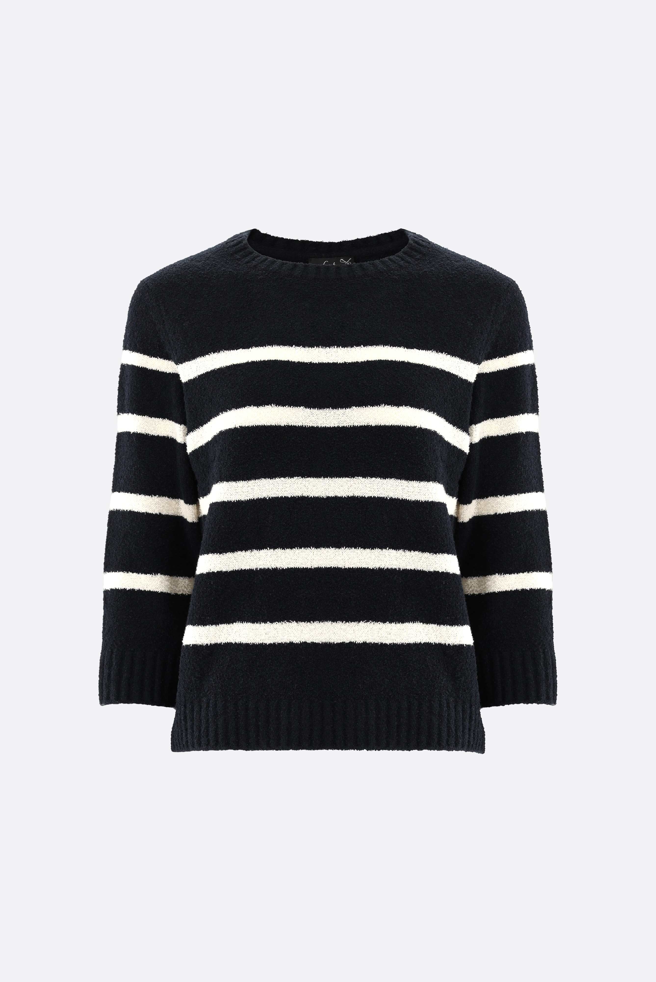 Gestreifter Pullover | aus Bouclé-Strick