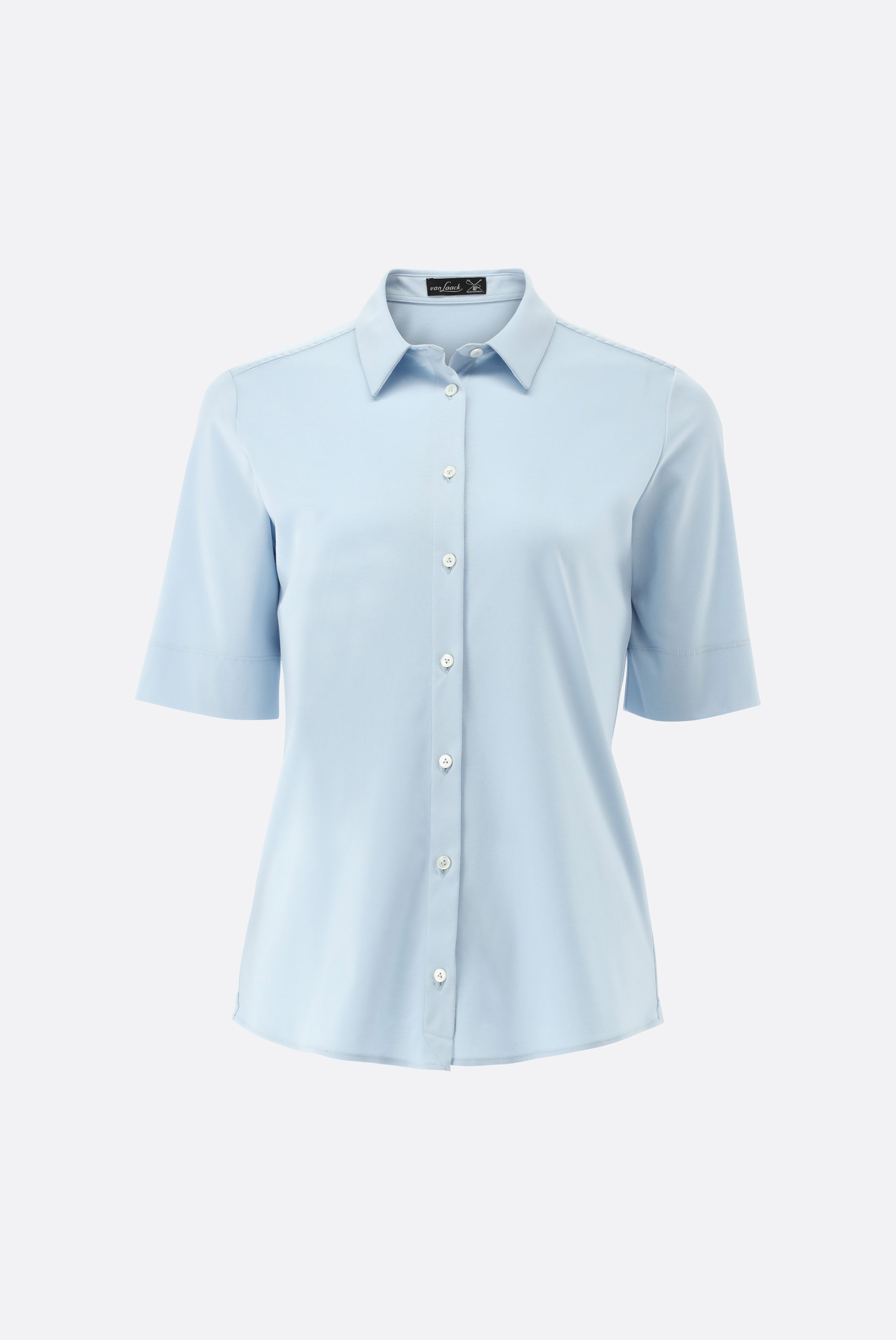 Van Laack-Hemdbluse | aus Schweizer Baumwollejersey mit Kurzarm-Hemden & Blusen-Black-Deal-Outlet-by-ARCHIVIST