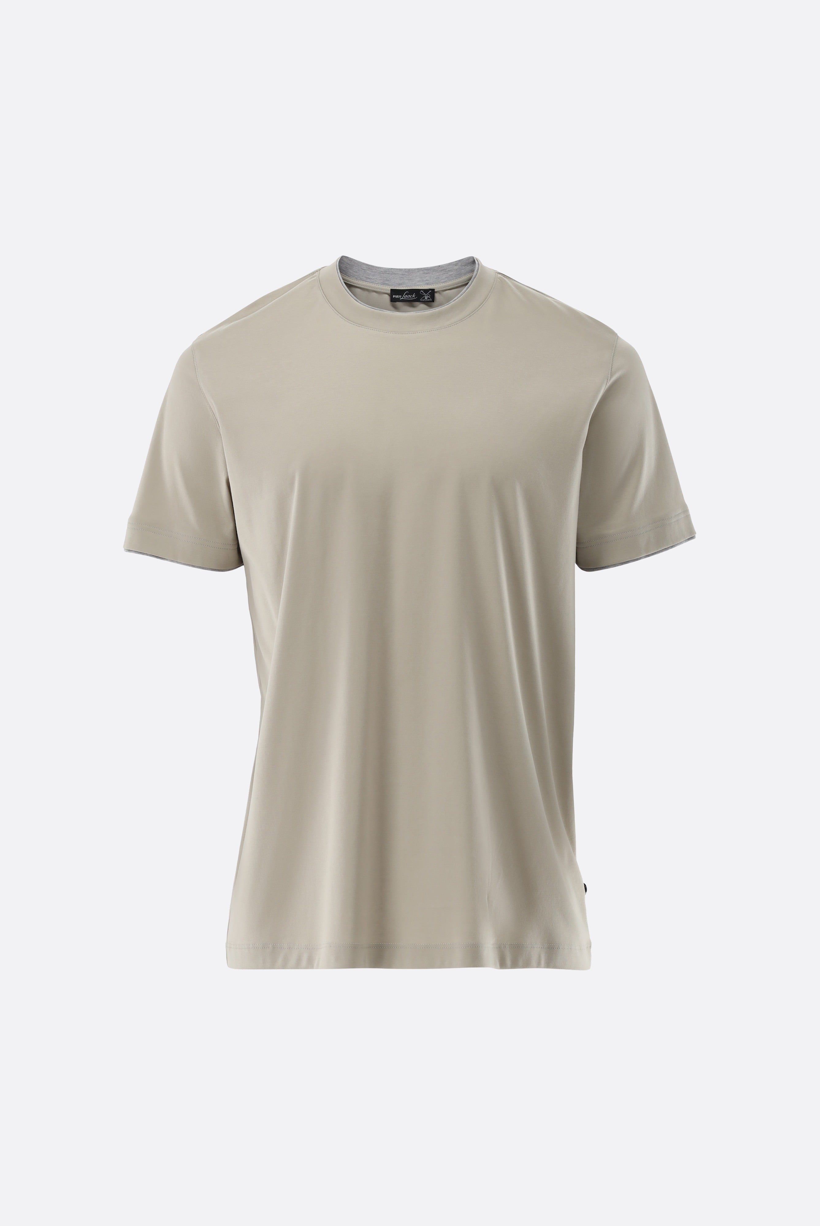 T-Shirt | Regular Fit mit Paspel-Shirts-Van Laack-OUTLET-Grün-L-ARCHIVIST-ARCHIVE-SALE