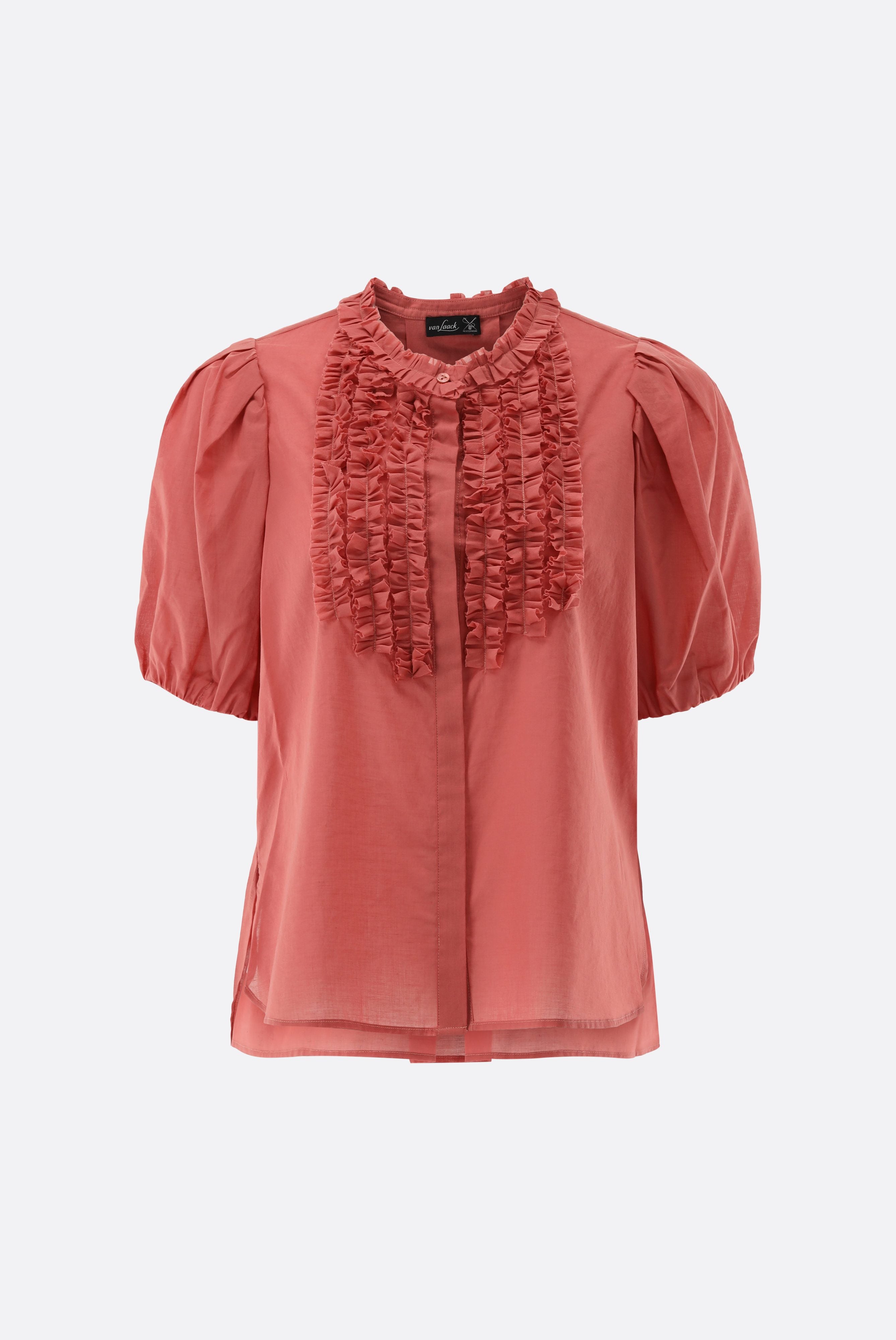 Kurzarm Bluse | mit Rüschen-Hemden & Blusen-Van Laack-OUTLET-ARCHIVIST-ARCHIVE-SALE