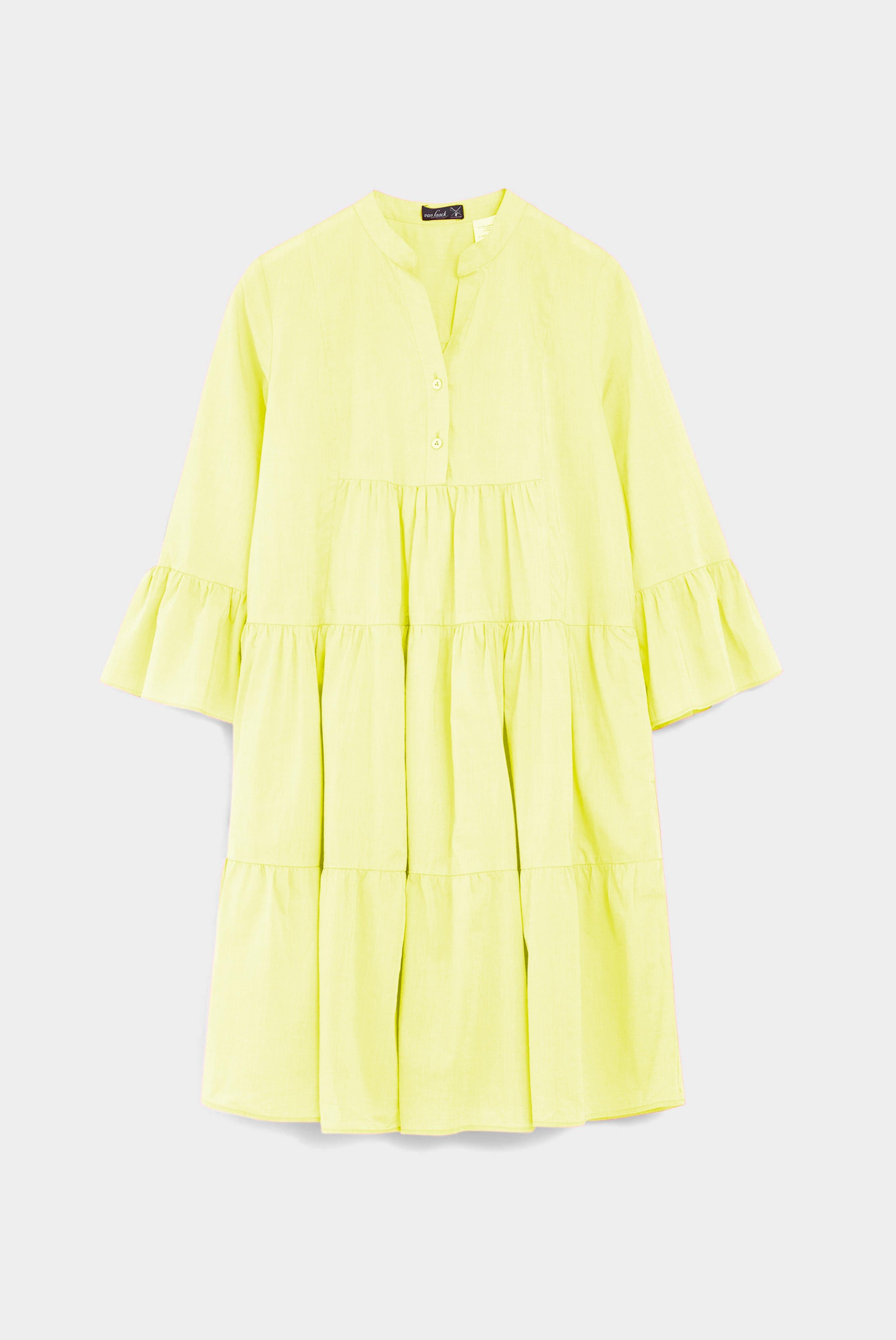Van Laack-Kurzes Tunikakleid Modern Fit mit Rüschen aus Baumwolle Gelb-Kleider & Röcke-Black-Deal-Outlet-by-ARCHIVIST