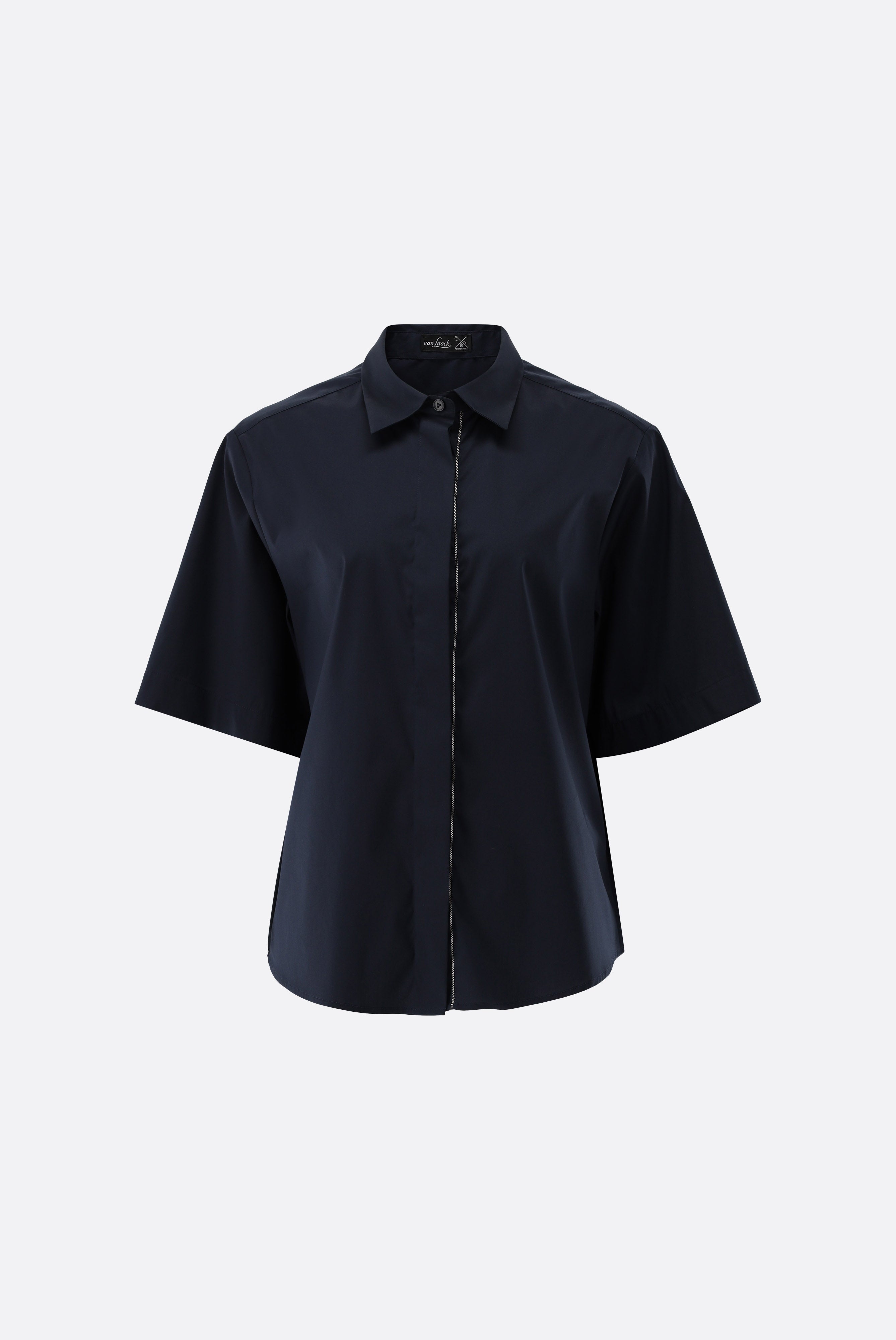 Hemdbluse | mit Kurzarm-Hemden & Blusen-Van Laack-OUTLET-navy-36-ARCHIVIST-ARCHIVE-SALE