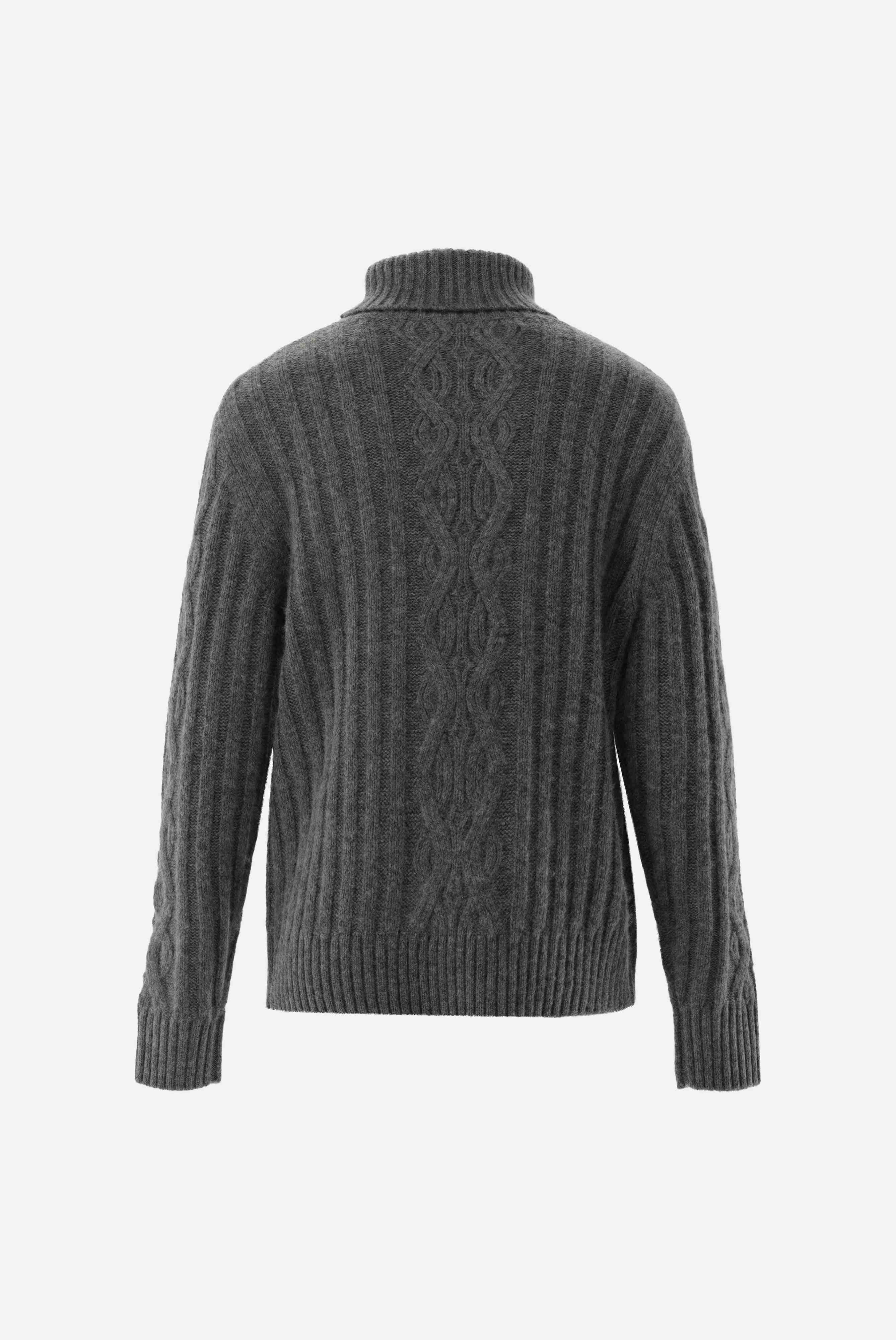 Rollkragenpullover | mit Kaschmir und Zopfmuster-Strick & Pullover-Van Laack-OUTLET-ARCHIVIST-ARCHIVE-SALE