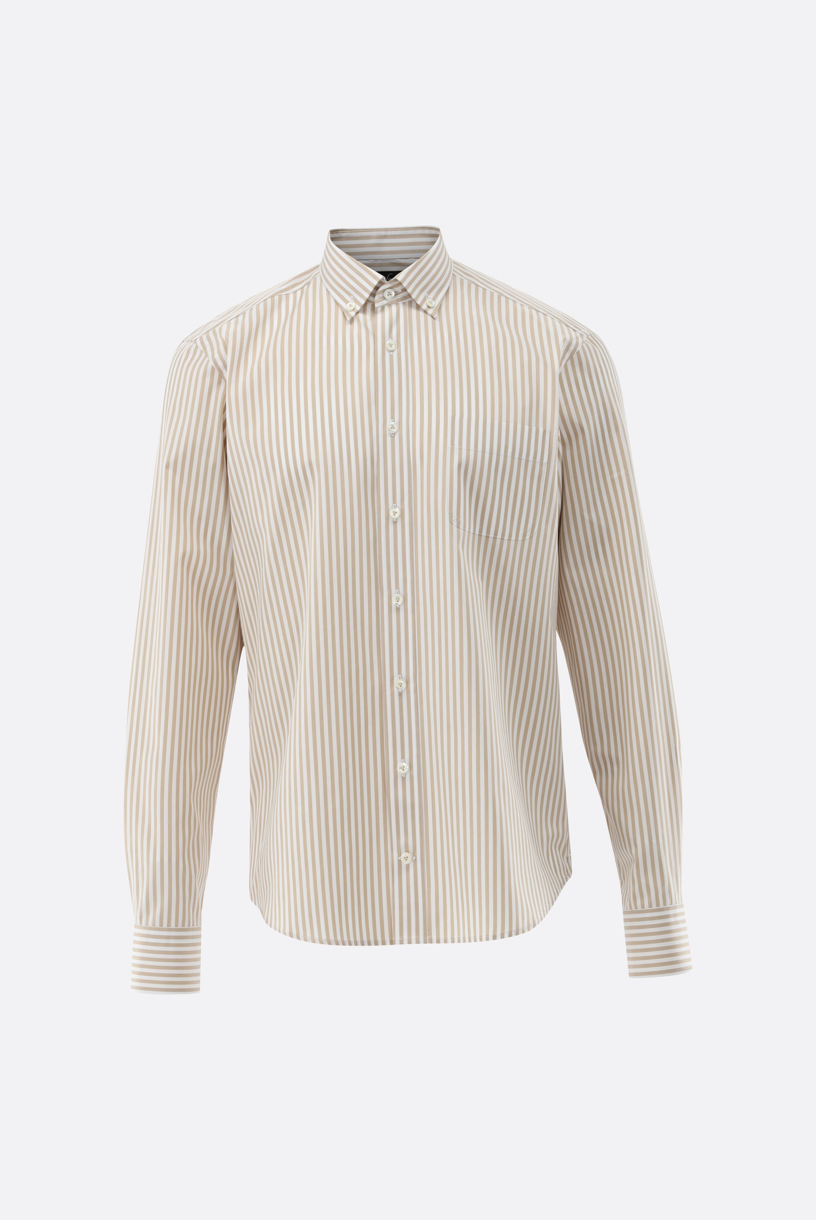 Button-Down Hemd | gestreift mit extralangem Arm