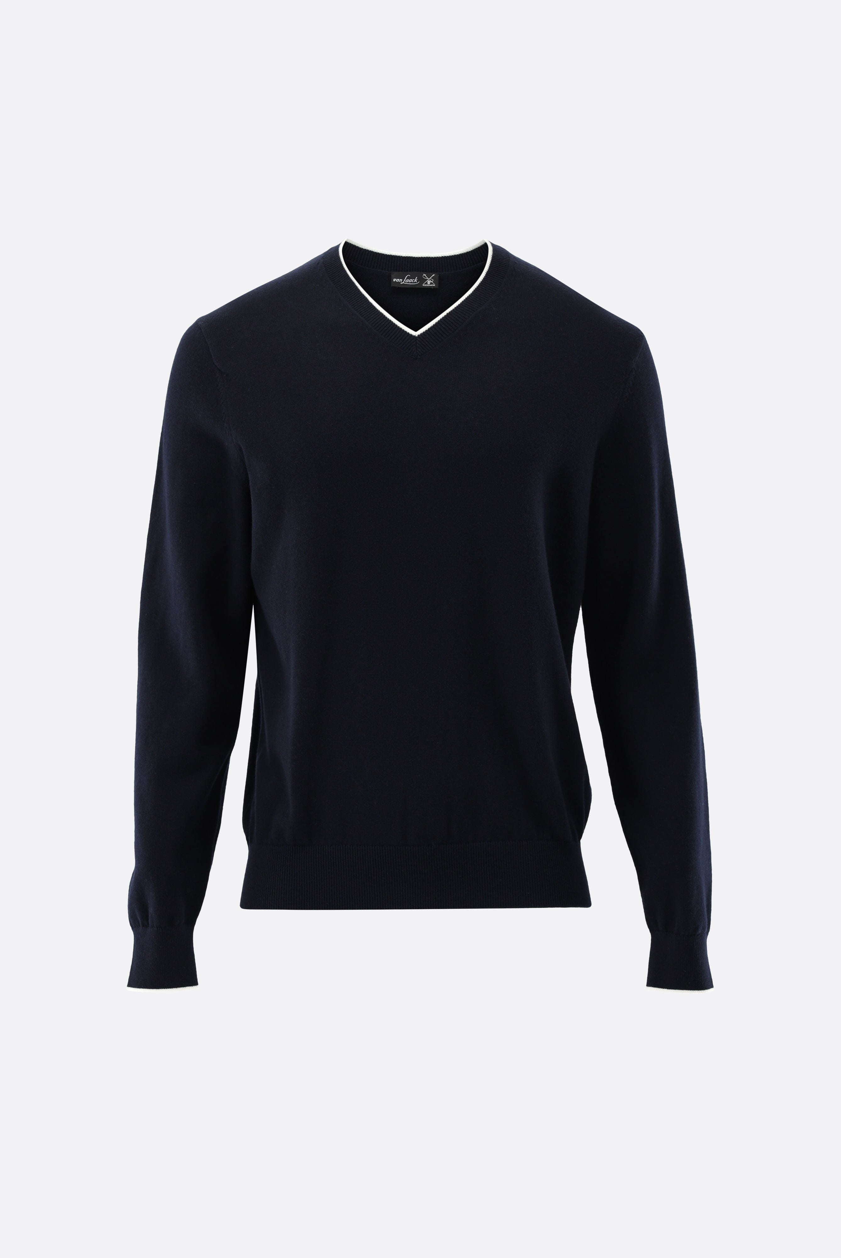 Pullover mit V-Ausschnitt | mit Kaschmir und Baumwolle