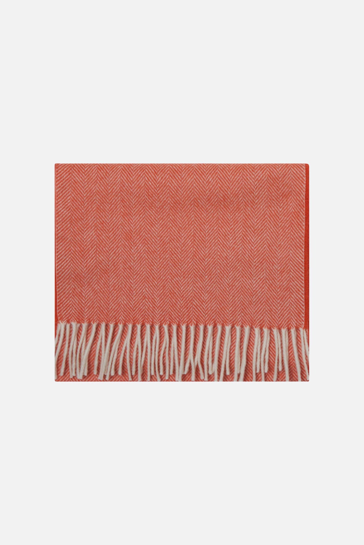 Schal mit Fischgratmuster und Fransen-Accessoires-Van Laack-OUTLET-Orange-00-ARCHIVIST-ARCHIVE-SALE