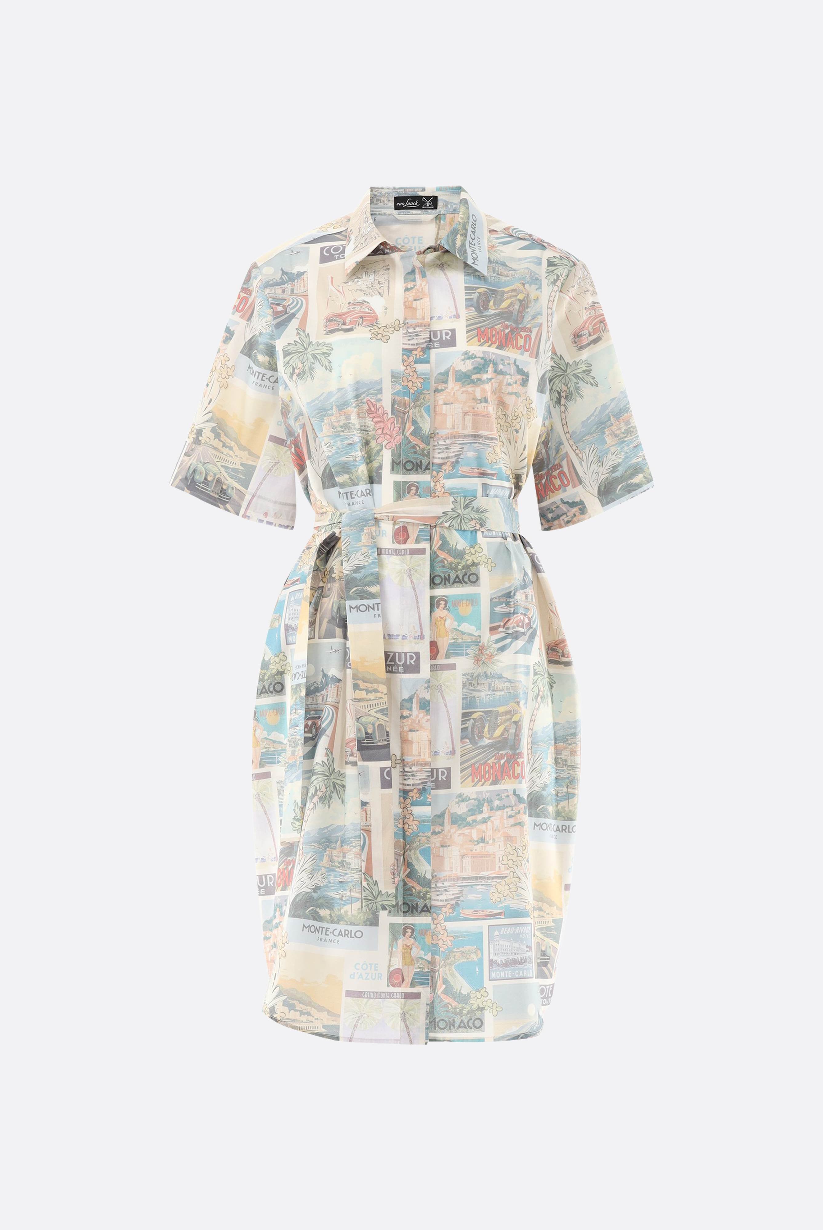 Knielanges Hemdblusenkleid | mit Print