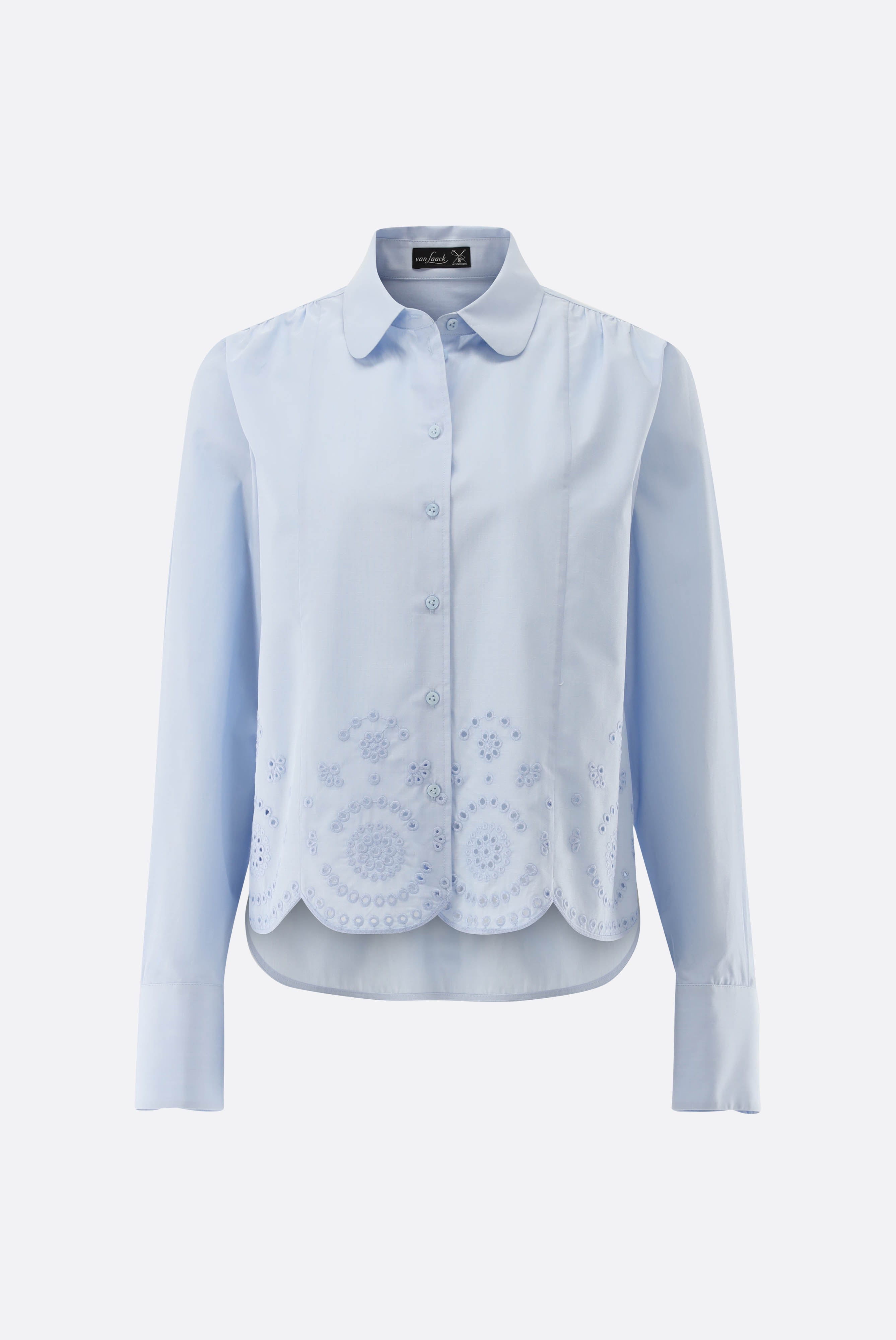 Hemdbluse | aus Popeline mit Lochstick-Saum-Hemden & Blusen-Van Laack-OUTLET-ARCHIVIST-ARCHIVE-SALE