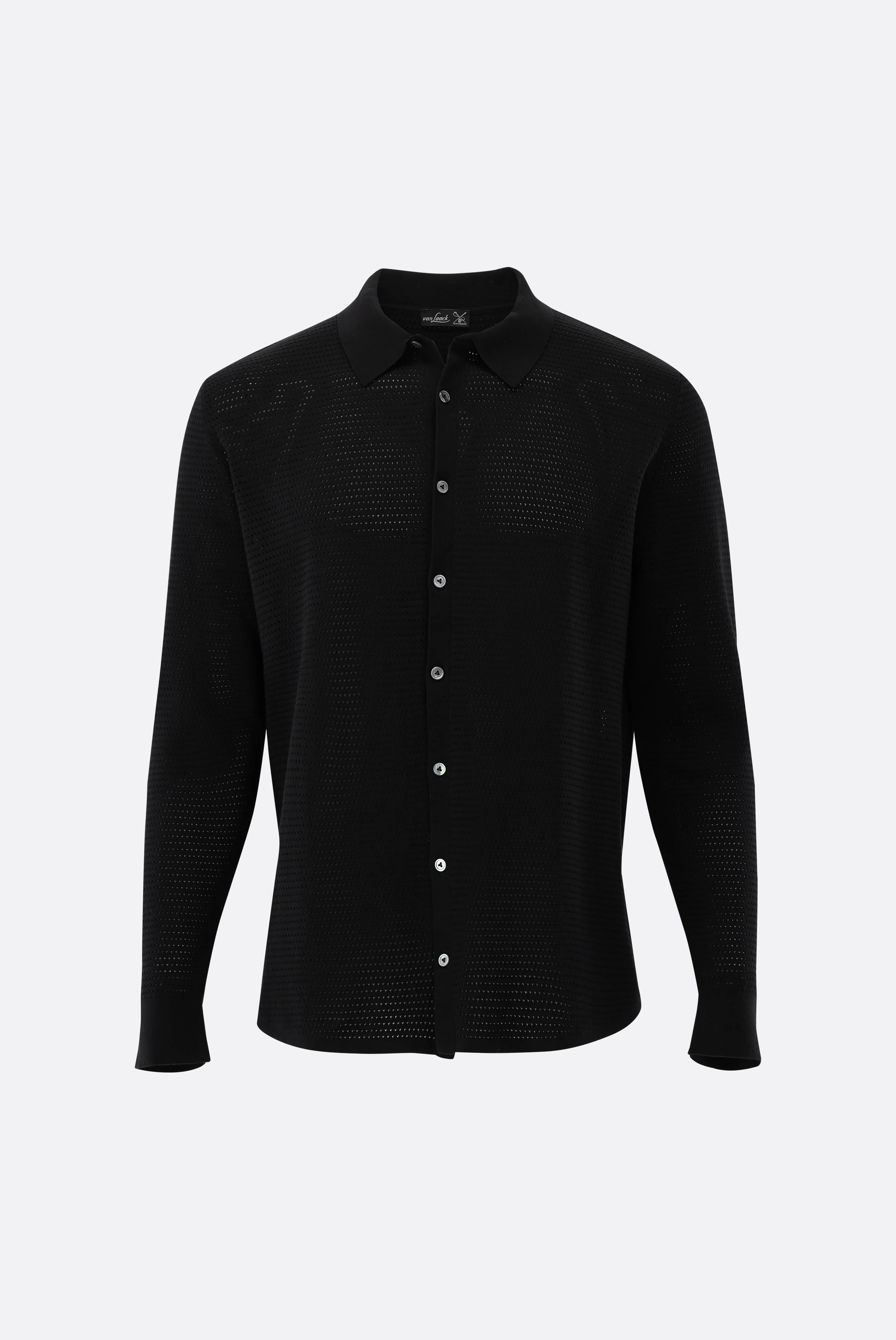 Van Laack-Strickhemd | mit Retro Struktur aus Air Cotton-Hemden & Blusen-Black-Deal-Outlet-by-ARCHIVIST