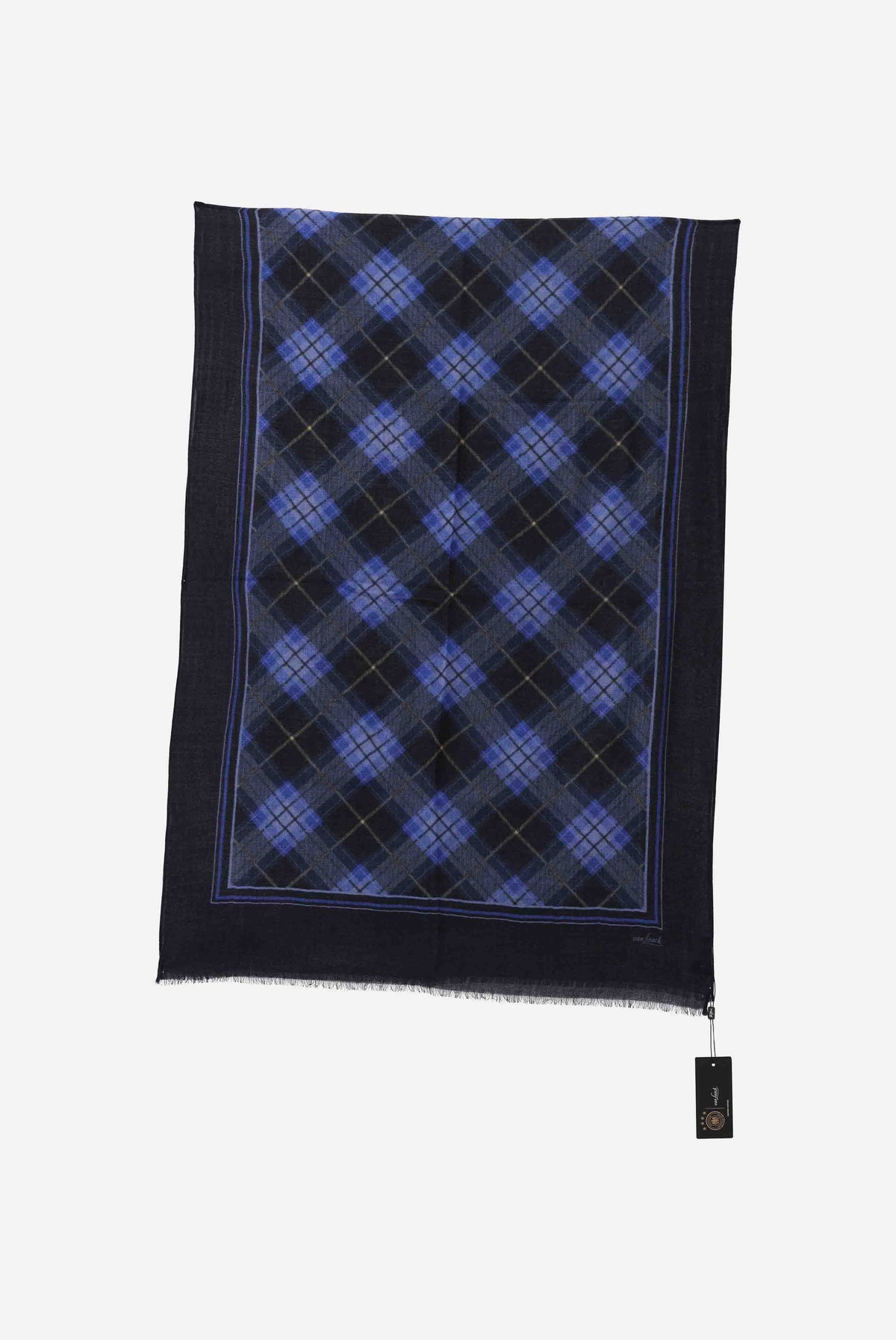 Tuch | mit Karomuster-Accessoires-Van Laack-OUTLET-Blau-00-ARCHIVIST-ARCHIVE-SALE