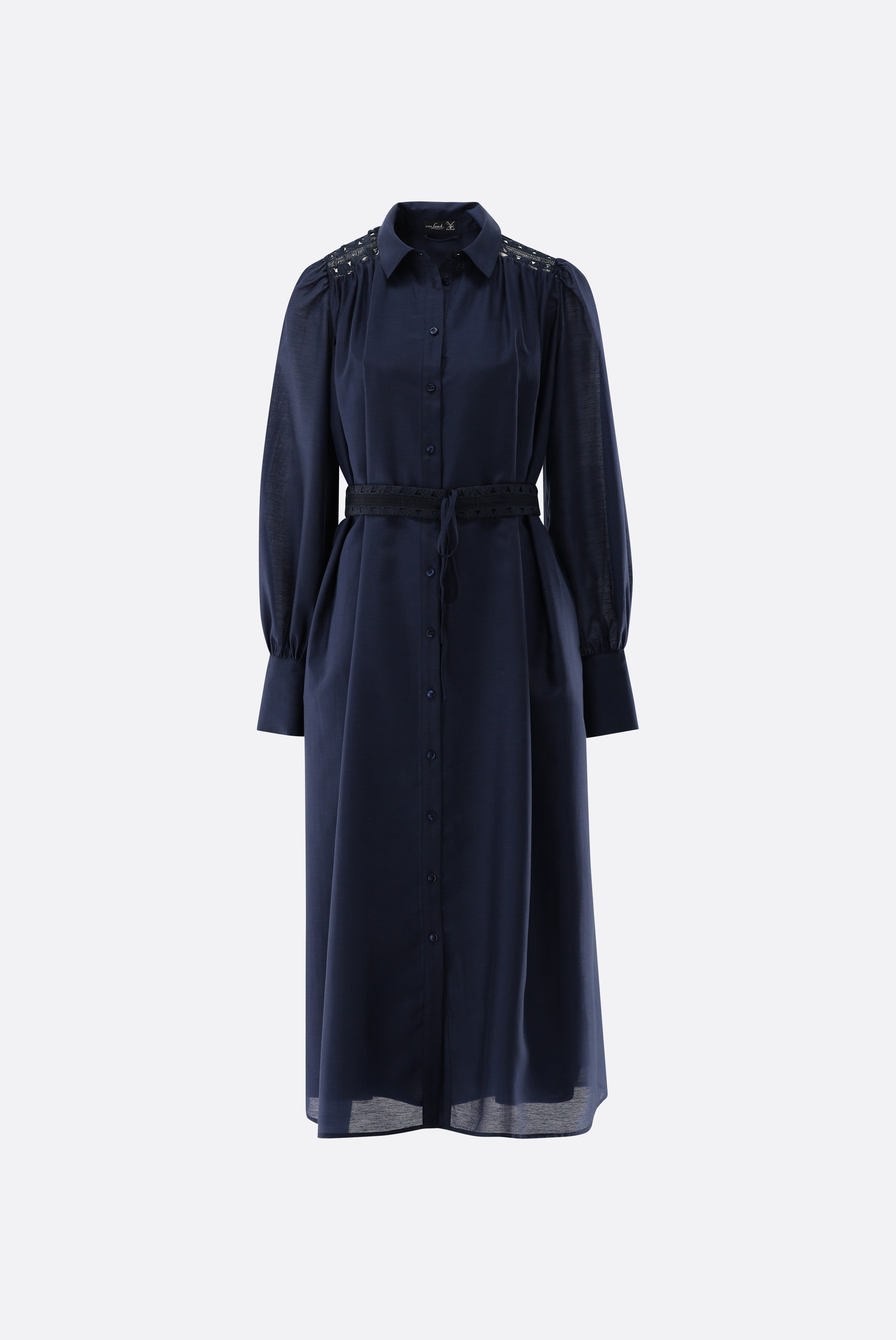 Midi-Hemdblusenkleid | mit Leinen und Tencel™