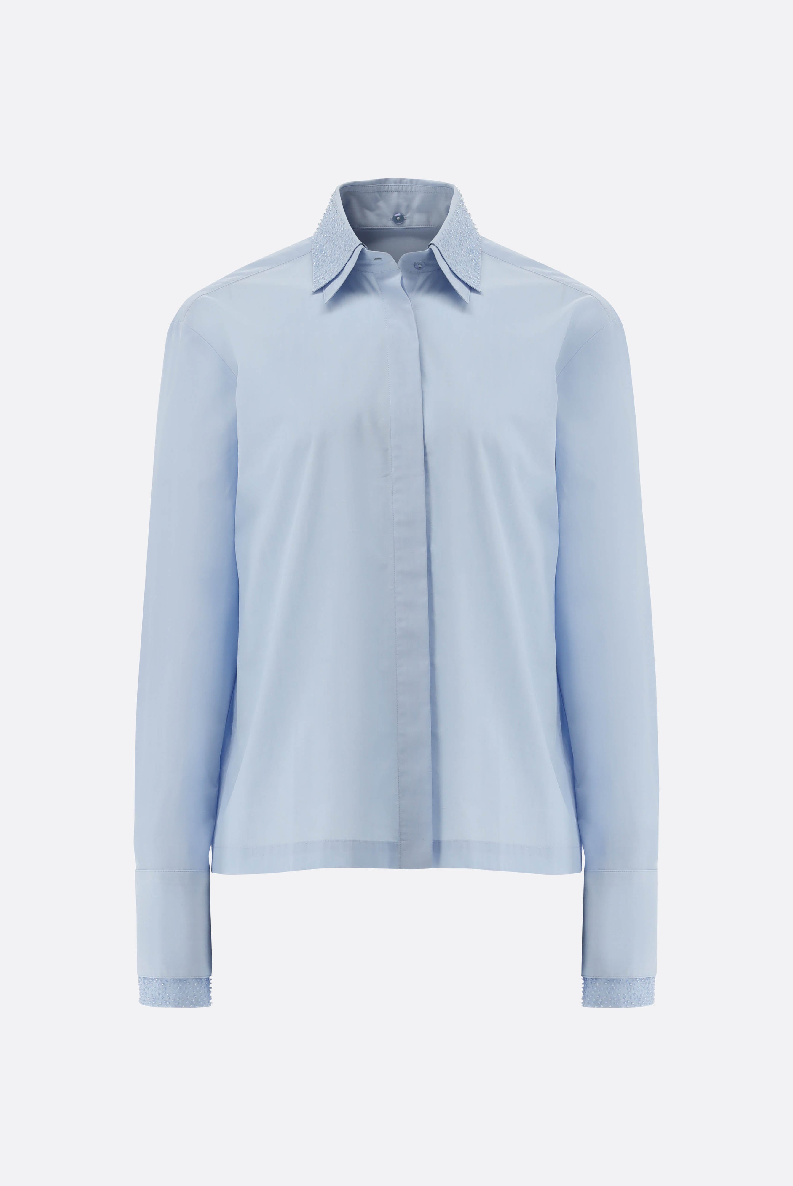 Hemdbluse | Boxy Fit mit Perlen-Details