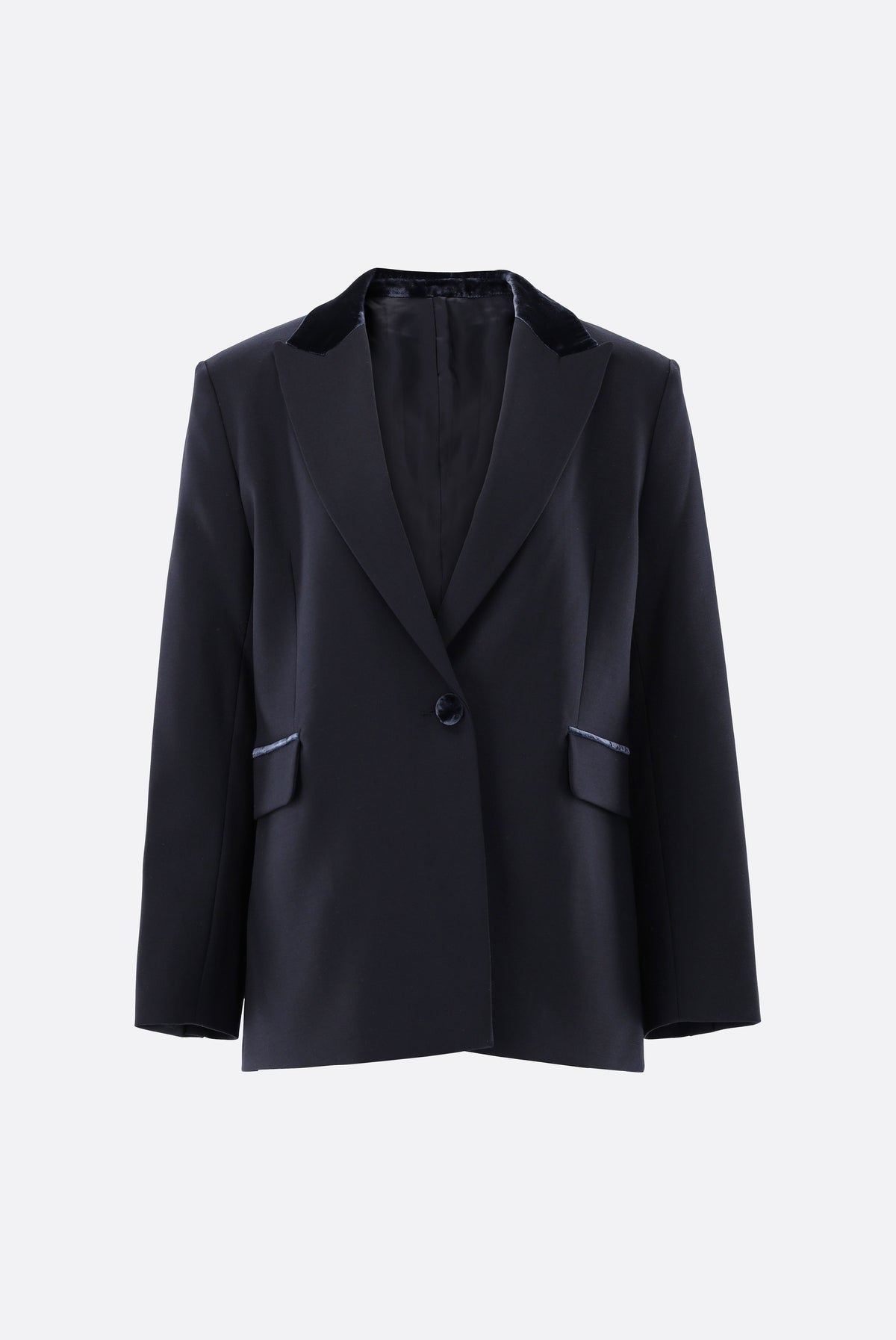 Blazer | mit geradem Saum und Samt-Detail-Jacken & Mäntel-Van Laack-OUTLET-ARCHIVIST-ARCHIVE-SALE