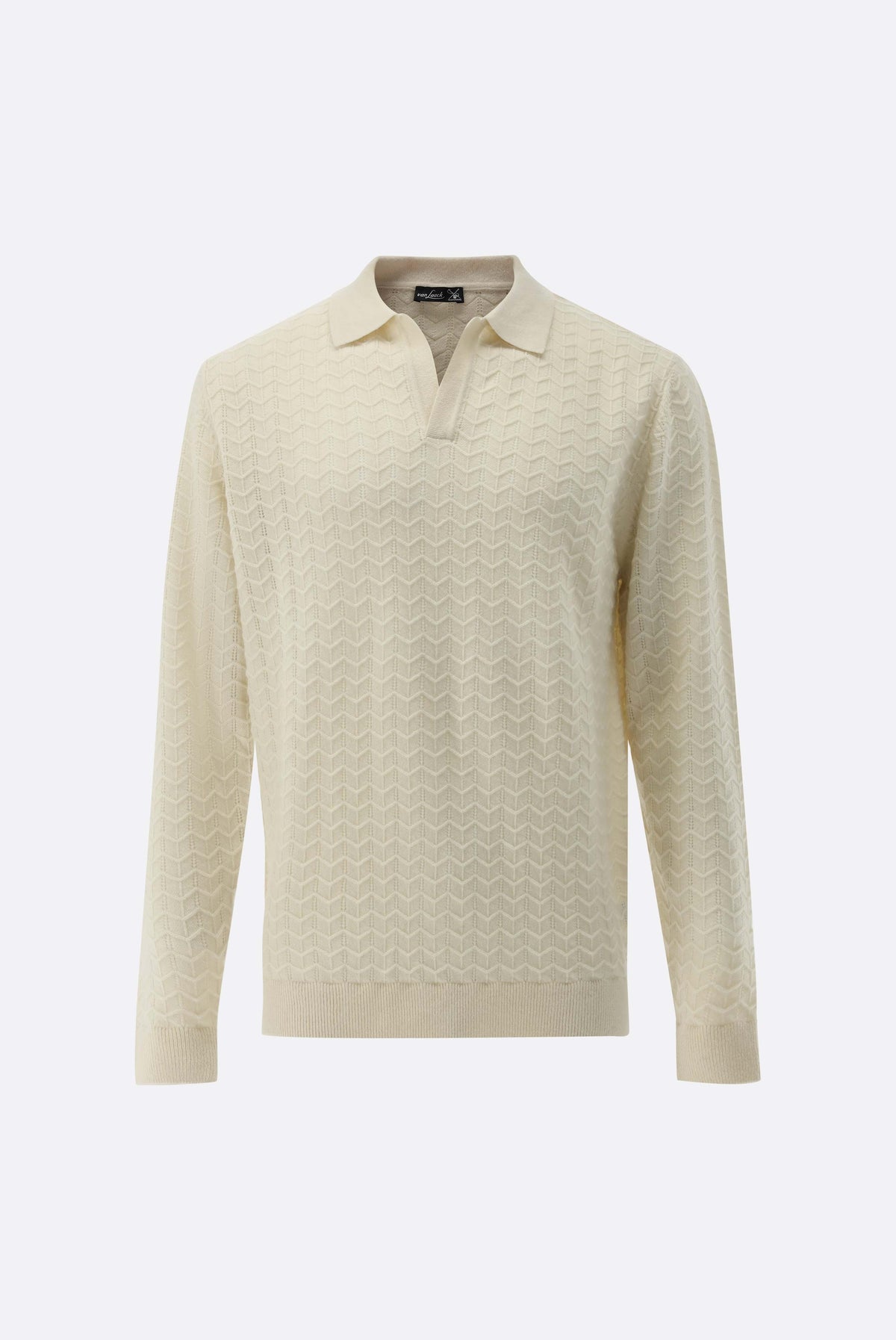 Poloshirt | gestrickt mit V-Neck und Struktur-Strick & Pullover-Van Laack-OUTLET-ARCHIVIST-ARCHIVE-SALE