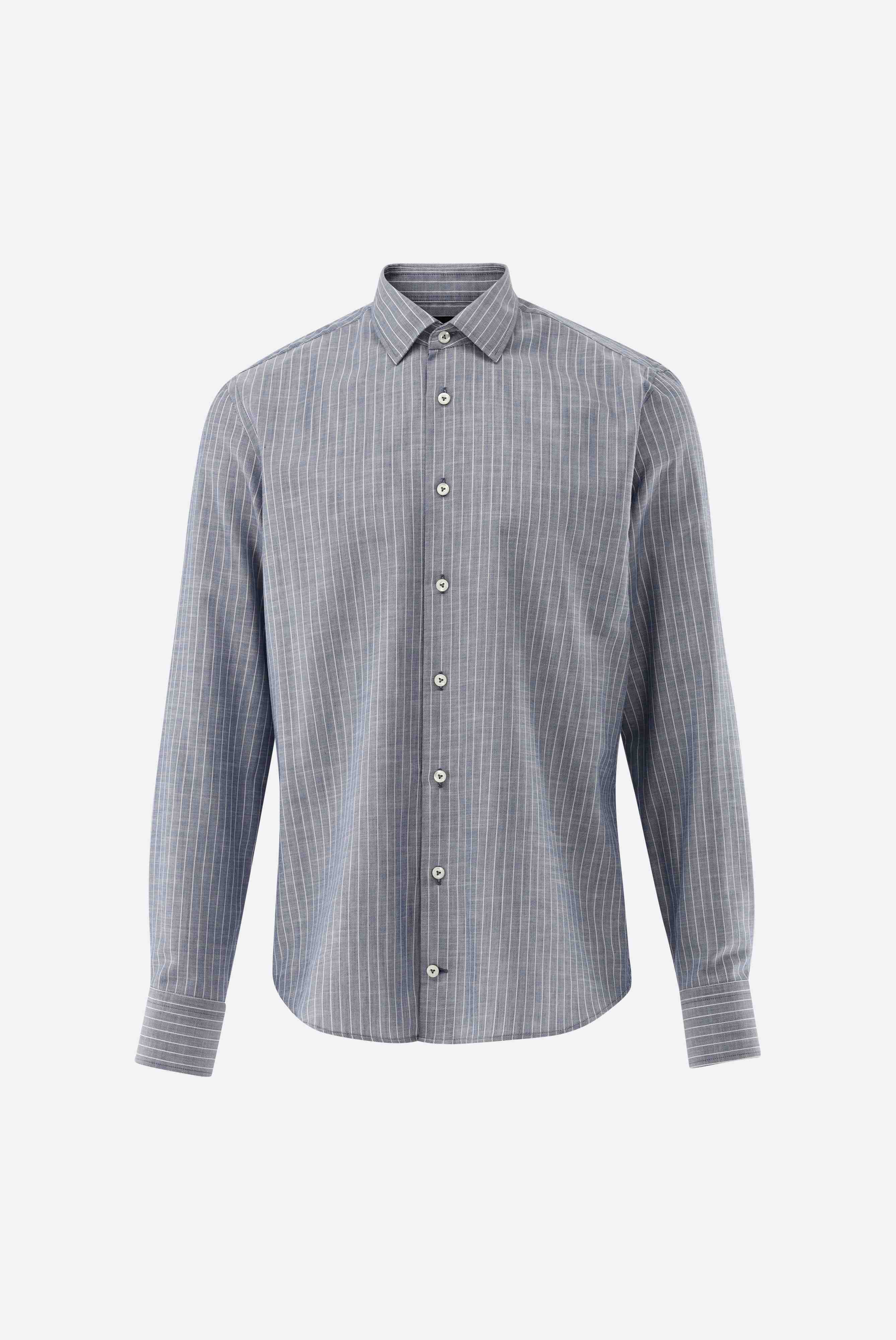 Gestreiftes Twill-Hemd | verwaschene Optik-Hemden & Blusen-Van Laack-OUTLET-ARCHIVIST-ARCHIVE-SALE