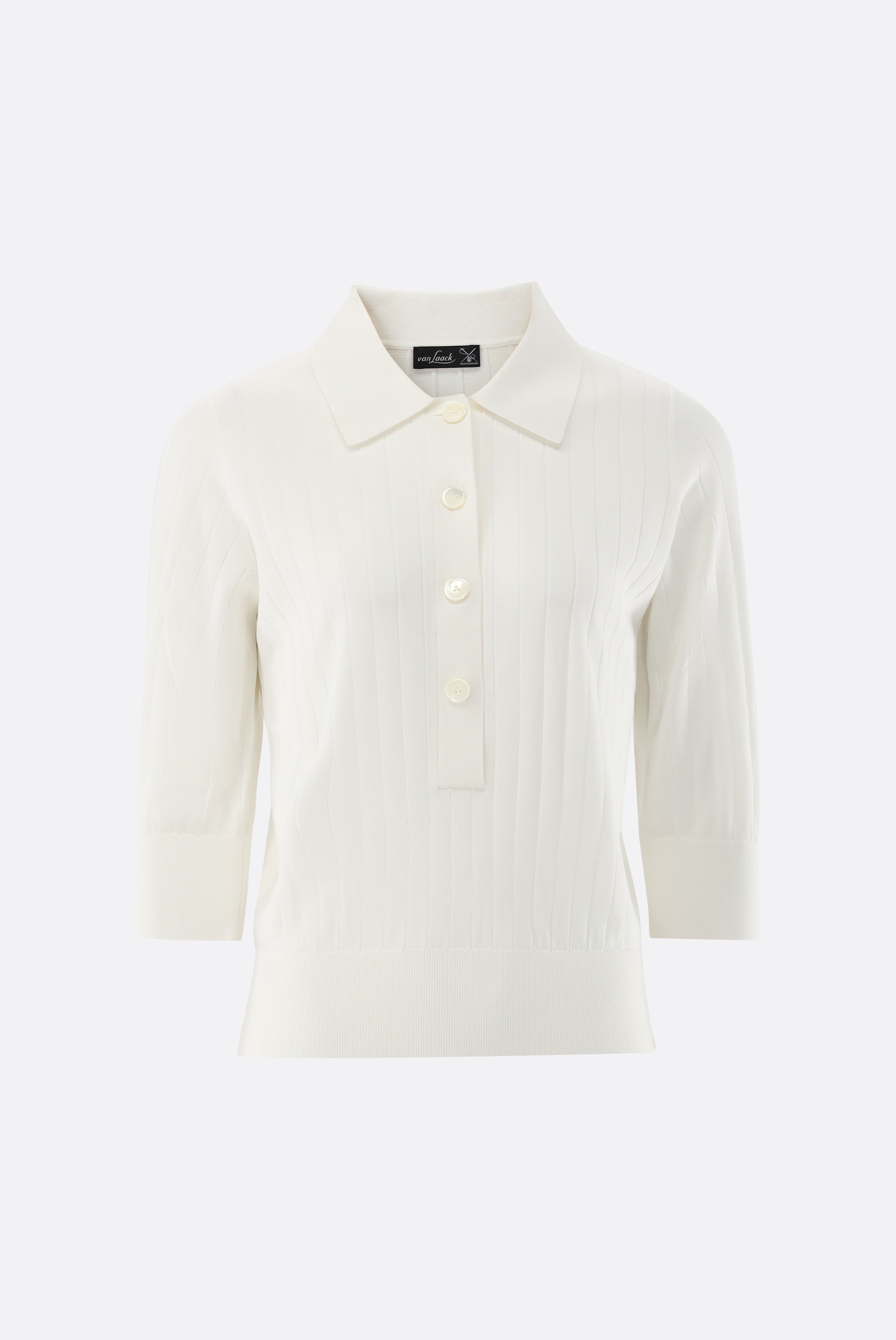 Poloshirtaus Rippstrick | mit Baumwolle und Viskose