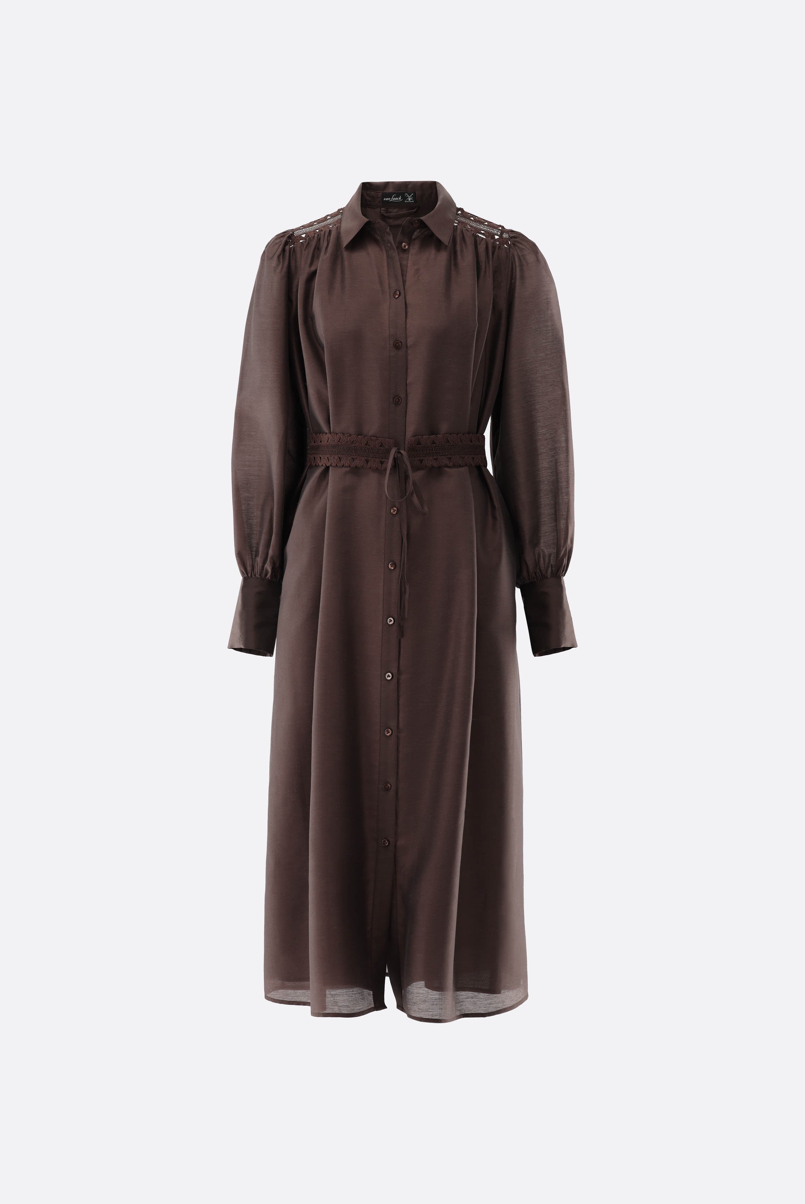 Midi-Hemdblusenkleid | mit Leinen und Tencel