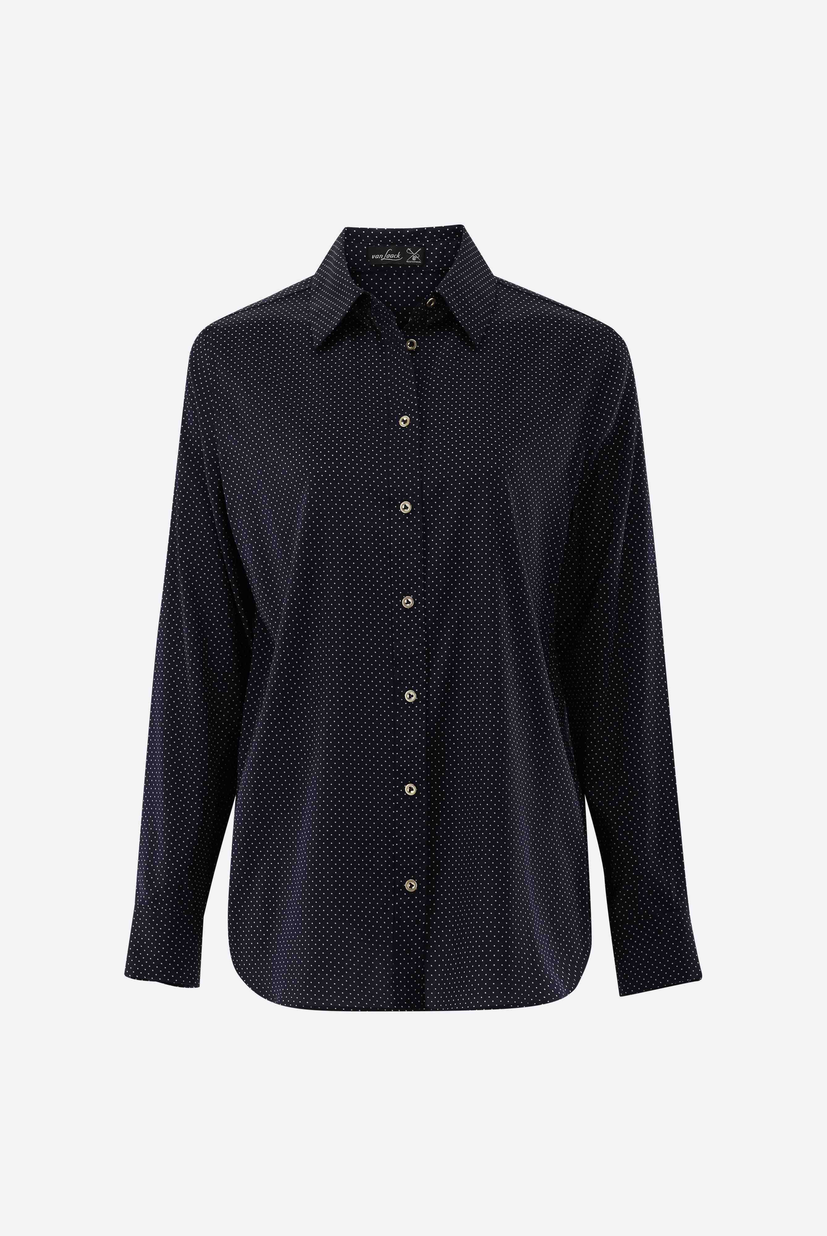 Hemdbluse | aus Seide mit Punktedruck