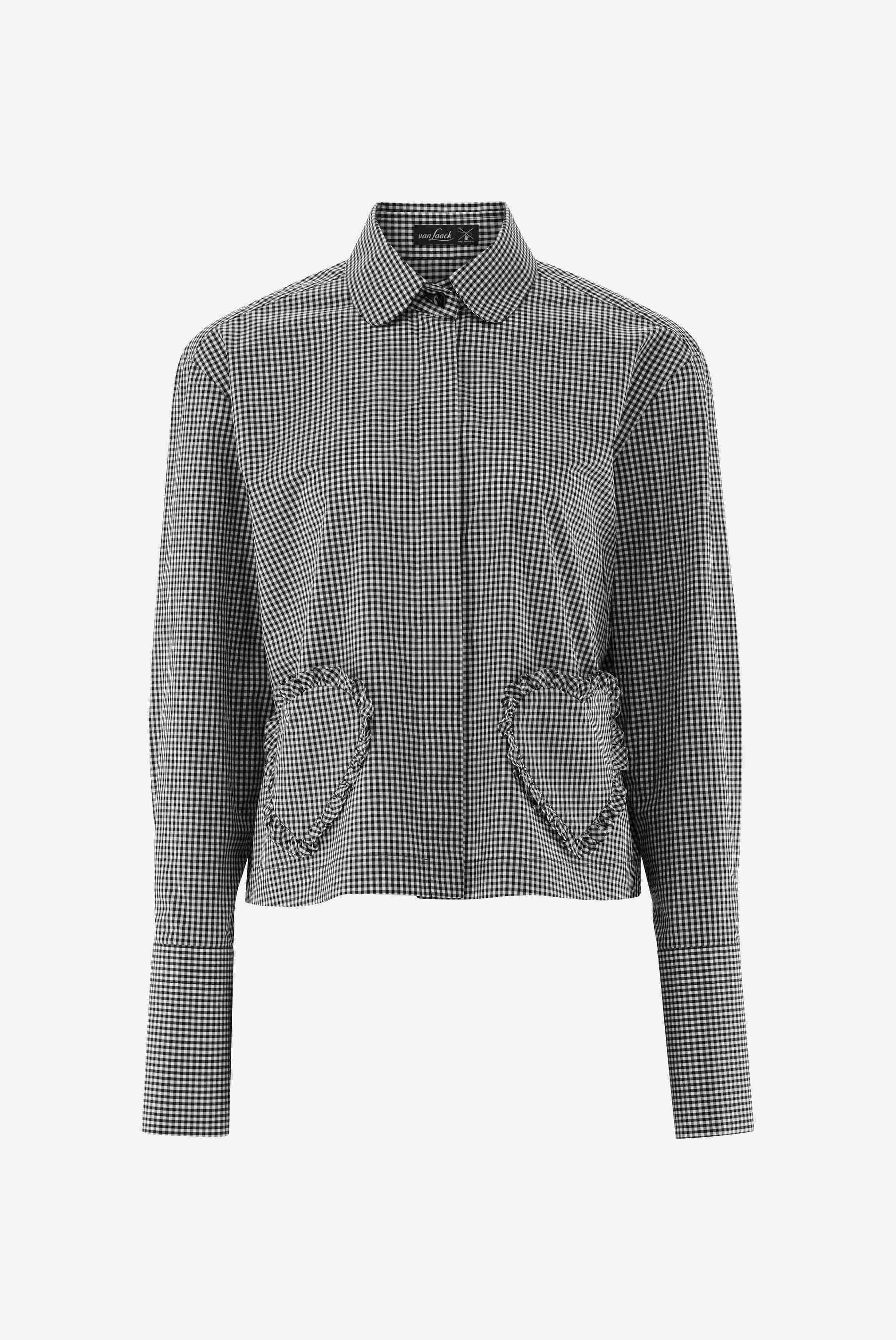 Hemdbluse | cropped mit Herz-Taschen